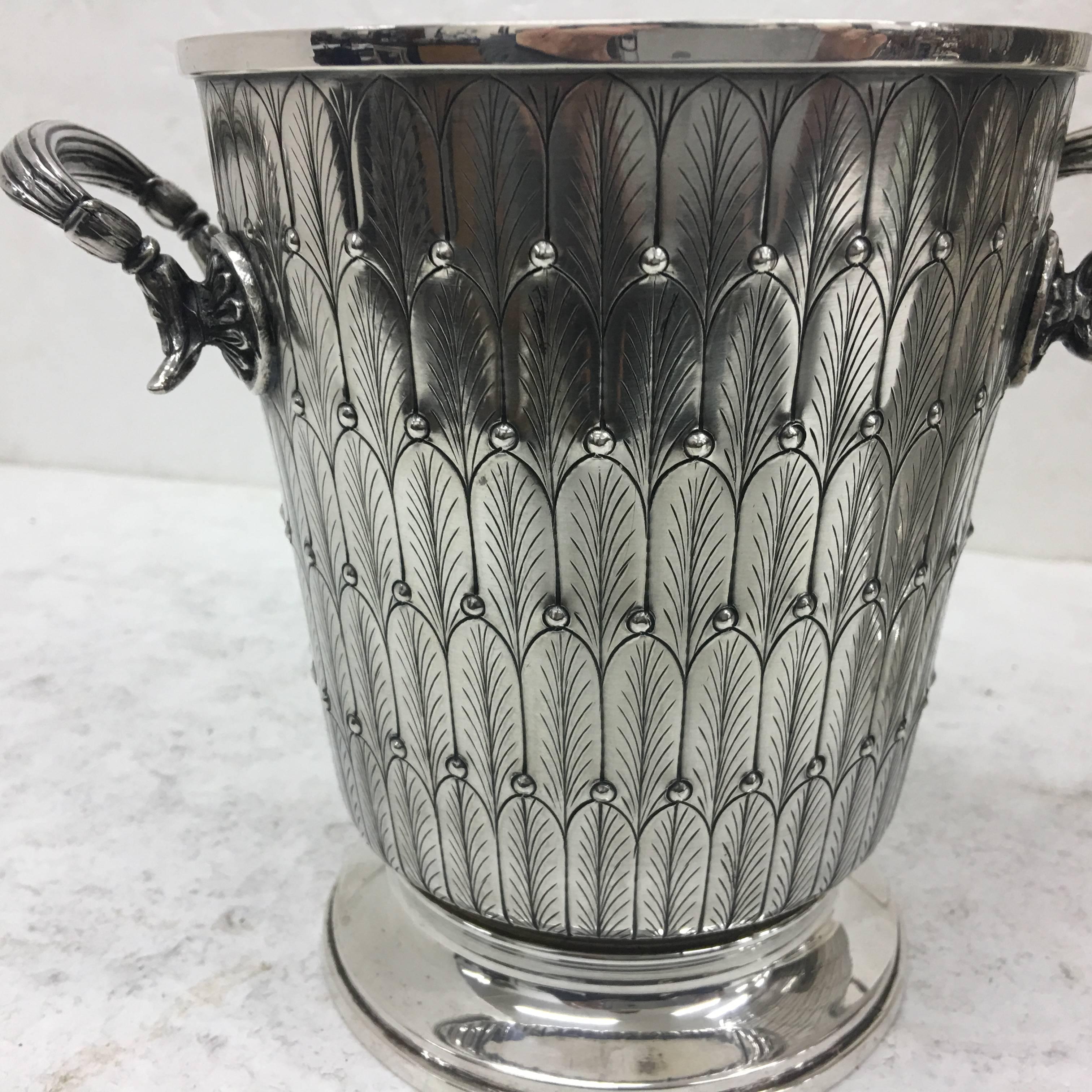 Italian Silver Wine Cooler and Ice Bucket by Silvart, circa 1970 1