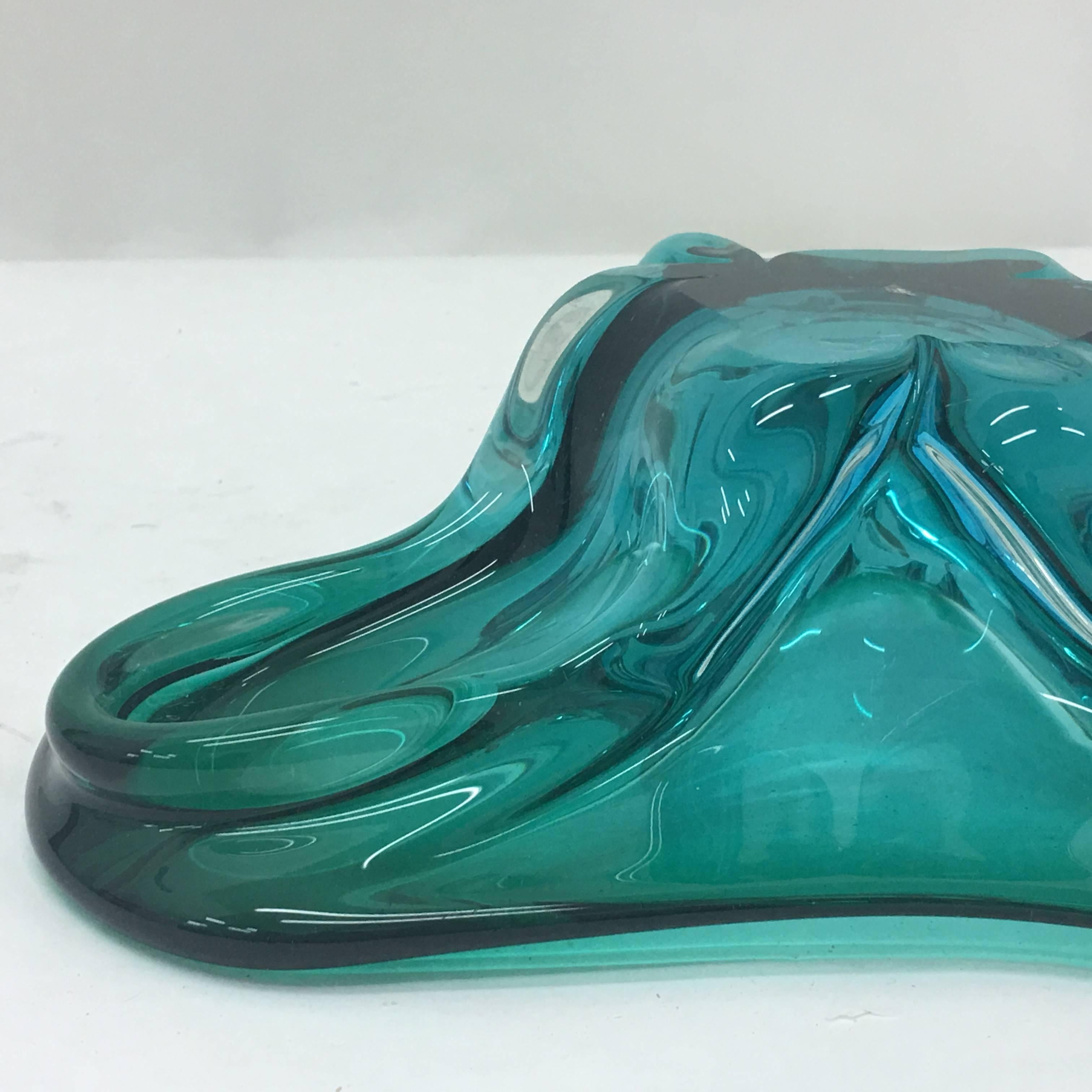 Vintage Submerged Murano Glass Ashtray, circa 1970 In Excellent Condition In Aci Castello, IT