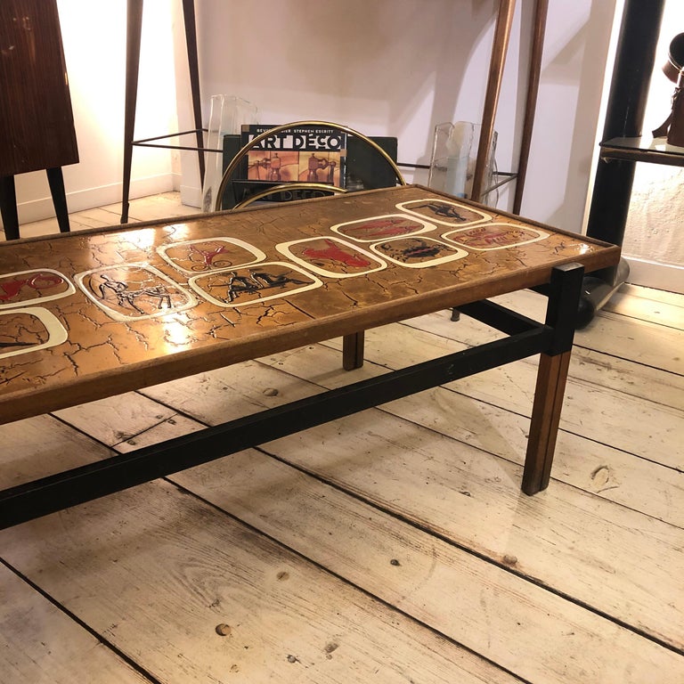 Mid Century Modern Italian Enameled Zodiac Coffee Table Circa 1970 Mid Century Modern Italian Enameled Zodiac Coffee Table Circa 1970 For 4