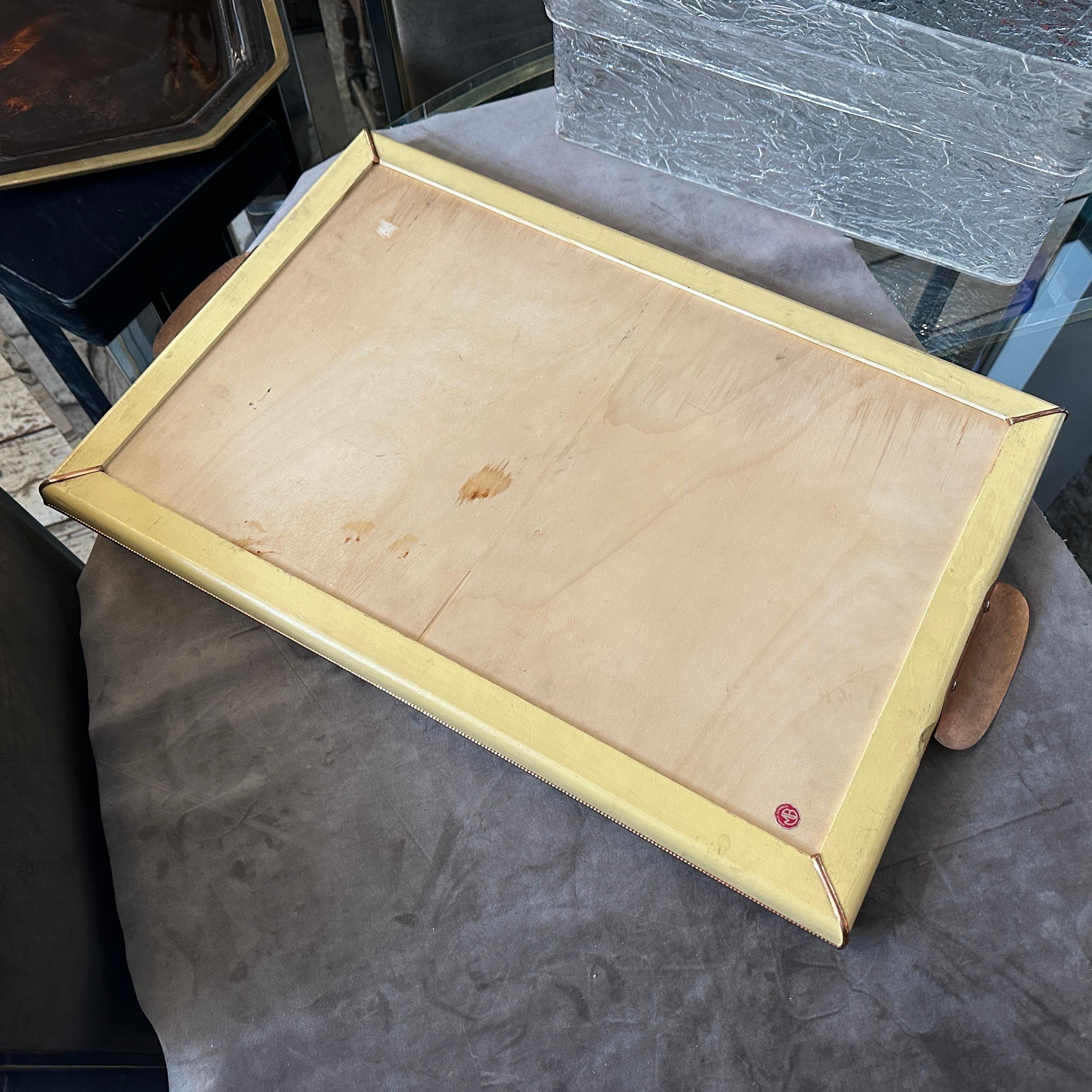 A High Quality 1930s Art Deco Copper and Glass Rectangular Italian Serving Tray For Sale 4