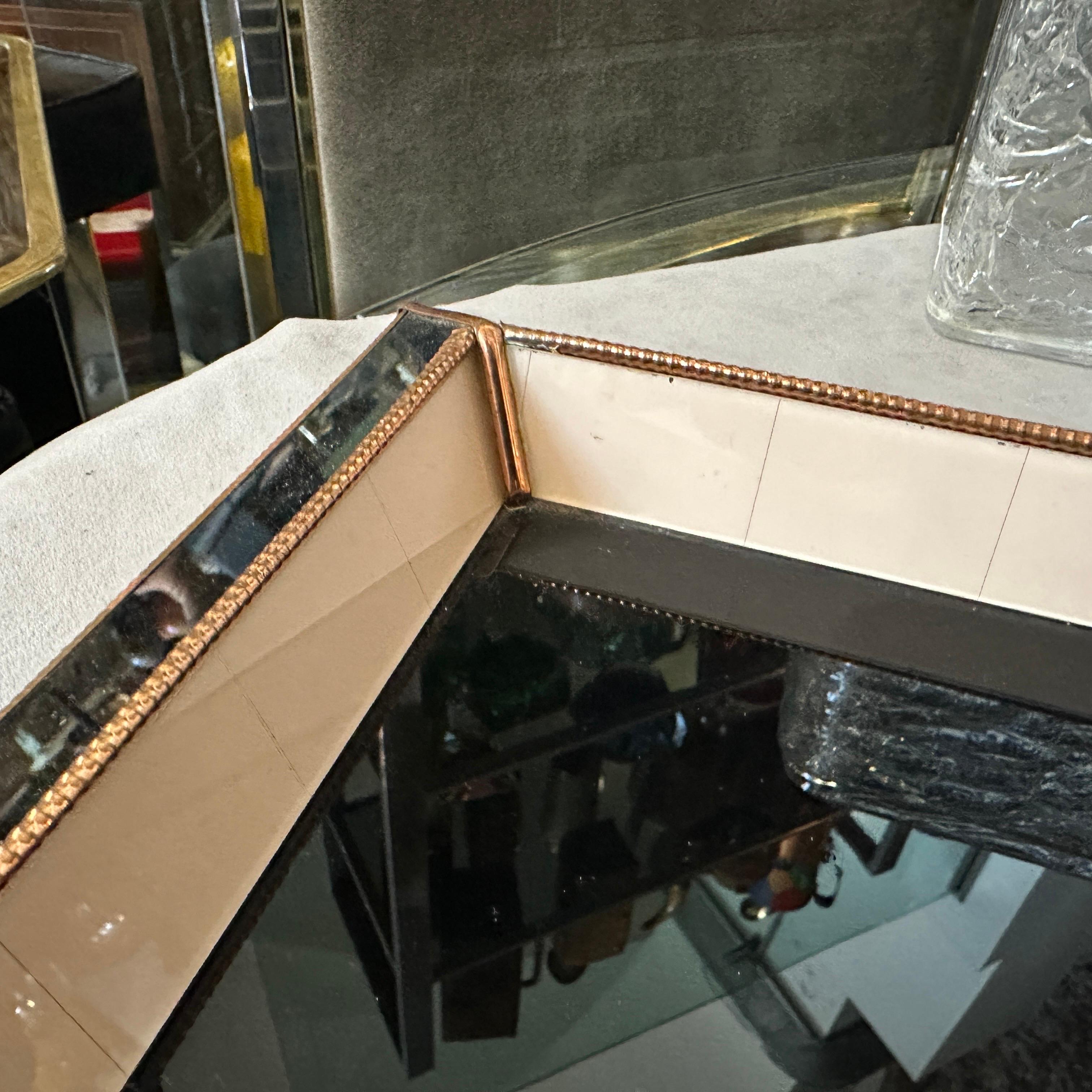 A High Quality 1930s Art Deco Copper and Glass Rectangular Italian Serving Tray For Sale 6