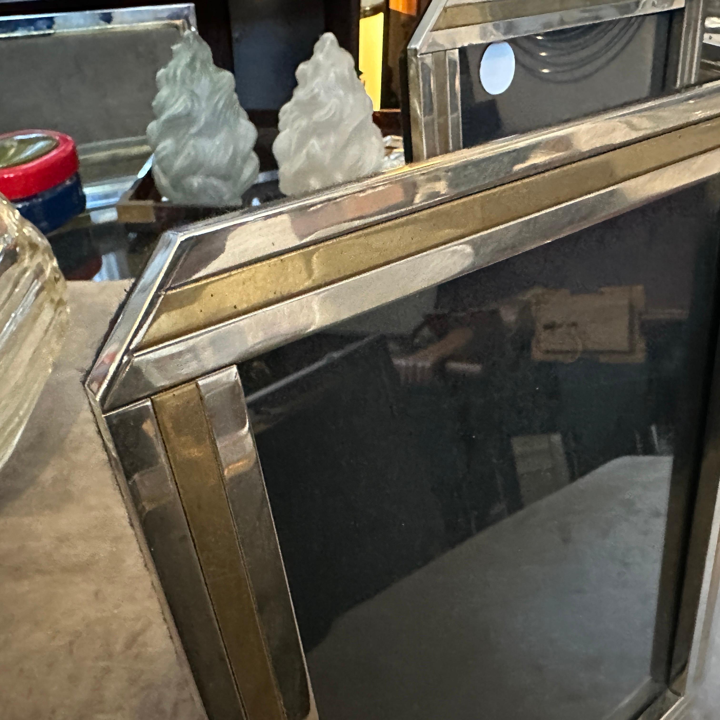 Italian Two 1970s Willy Rizzo Style Mid-century Modern Silver Plated Picture Frames For Sale