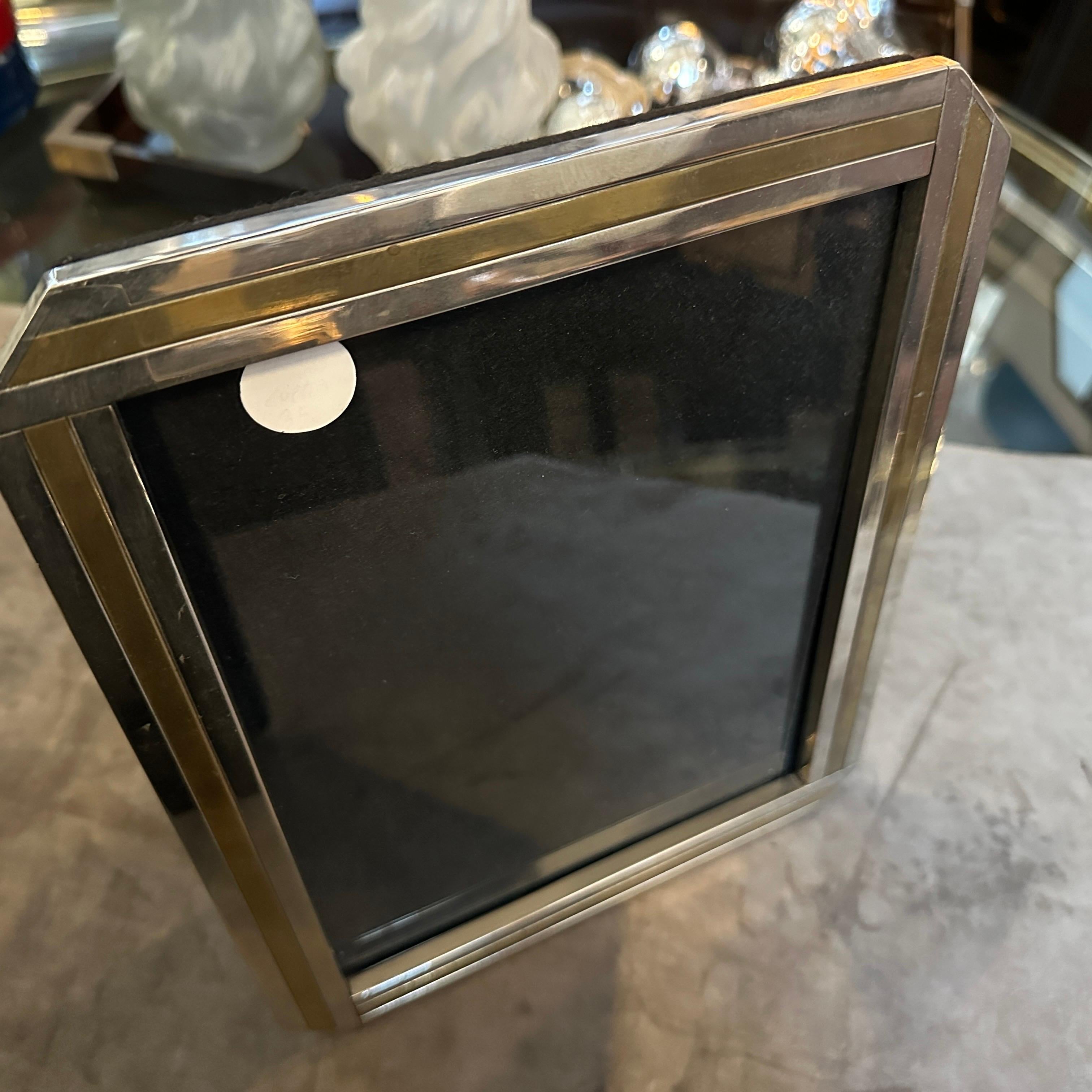 Two 1970s Willy Rizzo Style Mid-century Modern Silver Plated Picture Frames For Sale 3