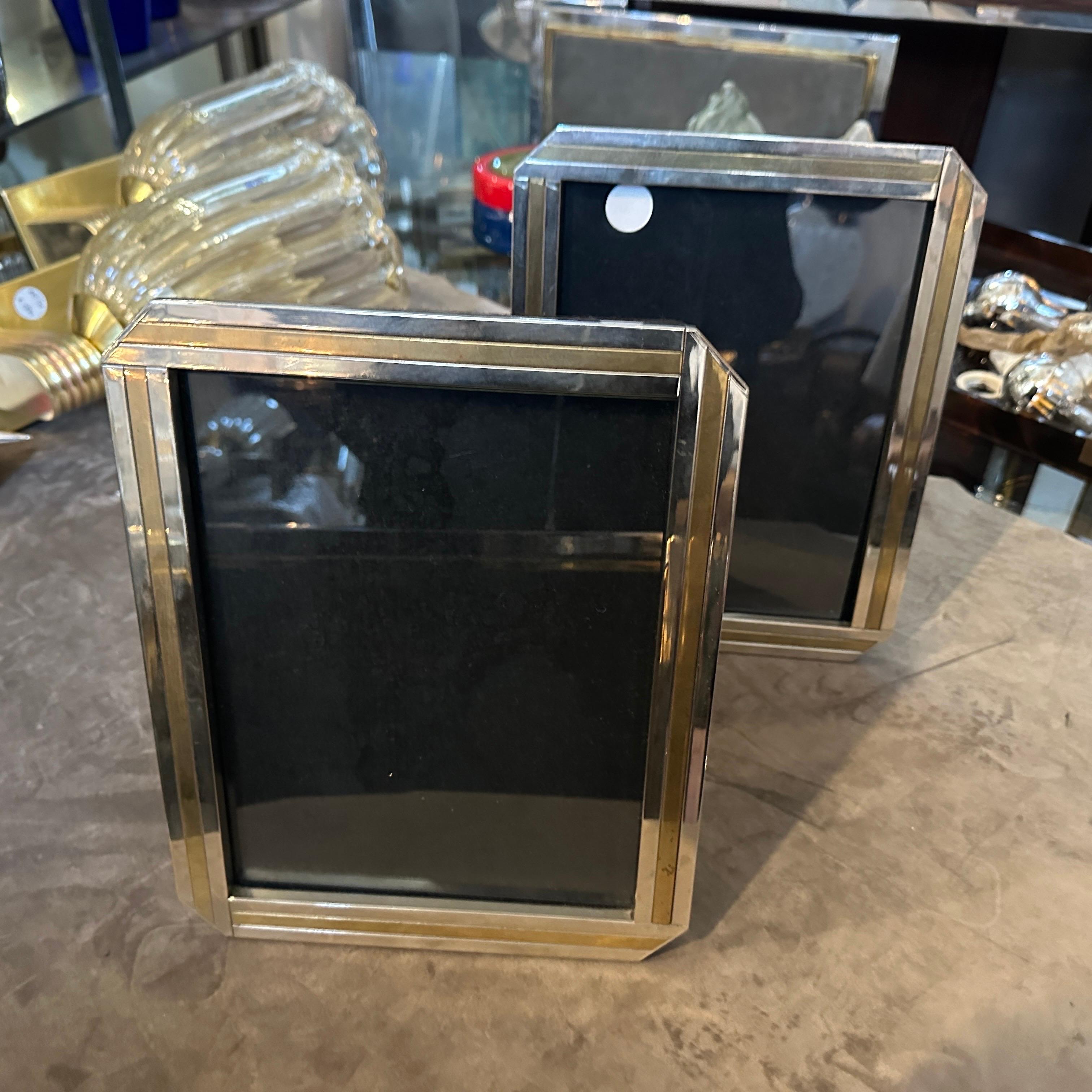 Two 1970s Willy Rizzo Style Mid-century Modern Silver Plated Picture Frames For Sale 5
