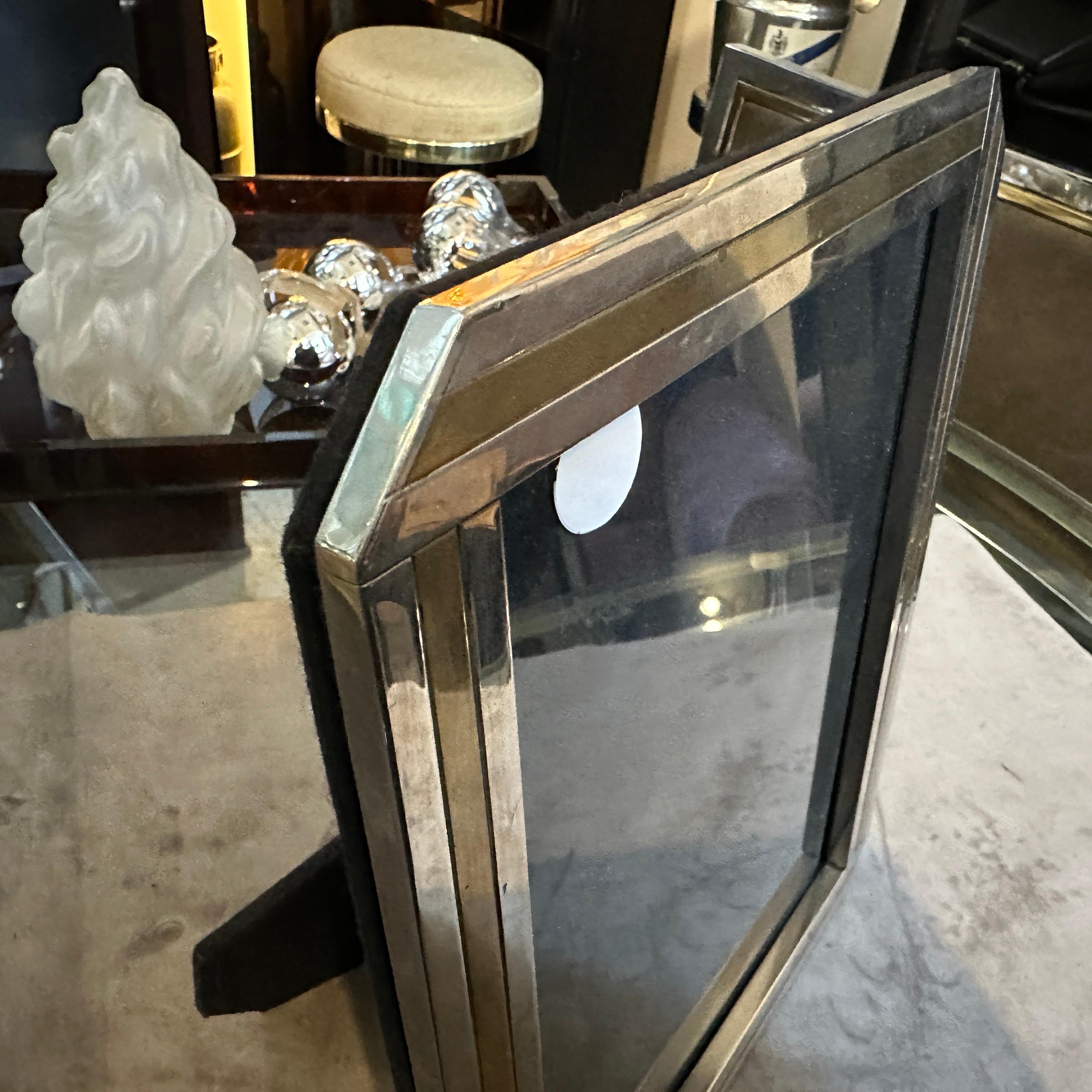 Two 1970s Willy Rizzo Style Mid-century Modern Silver Plated Picture Frames For Sale 7