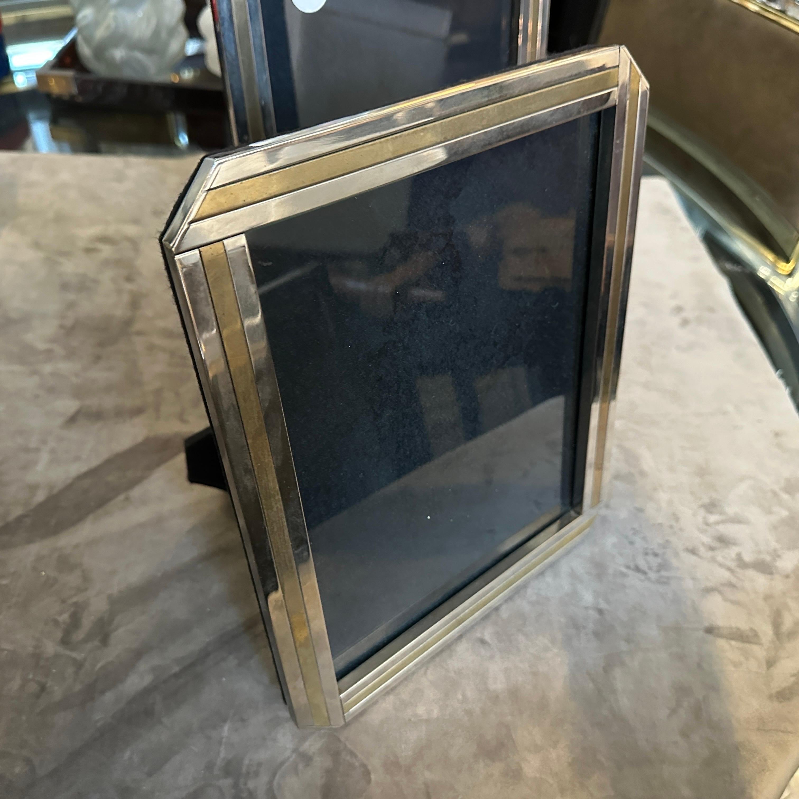 Two 1970s Willy Rizzo Style Mid-century Modern Silver Plated Picture Frames For Sale 9