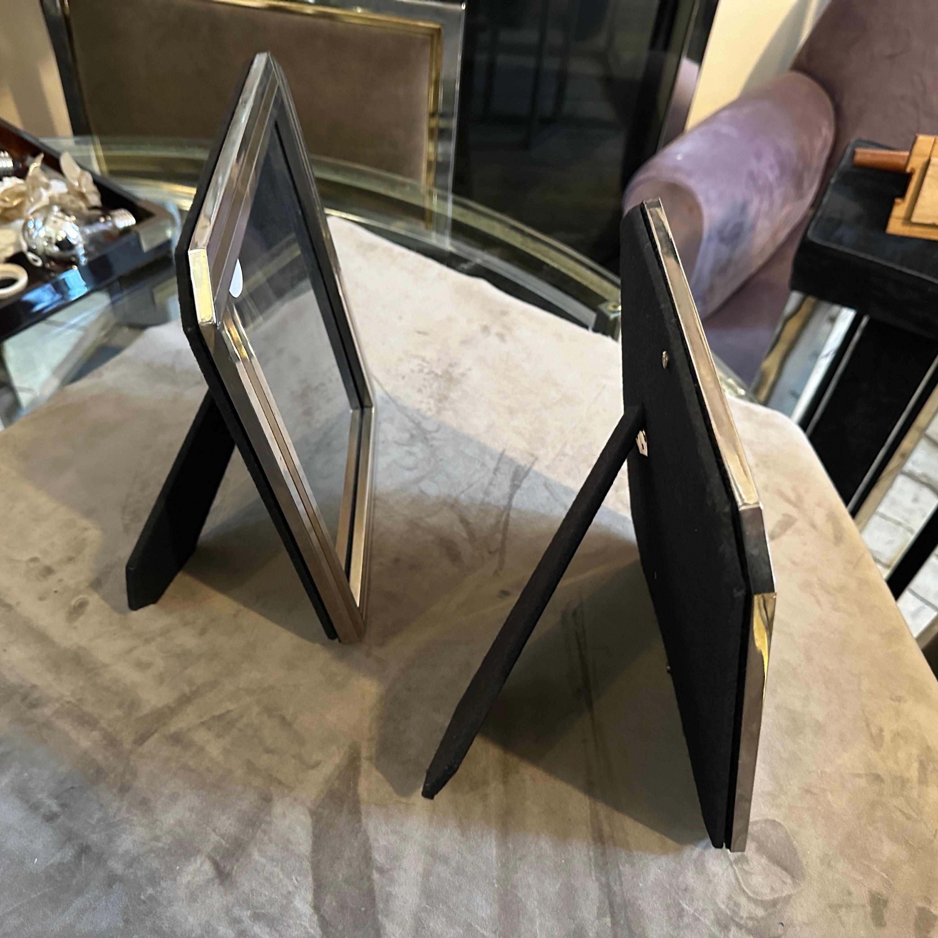 Two 1970s Willy Rizzo Style Mid-century Modern Silver Plated Picture Frames For Sale 4
