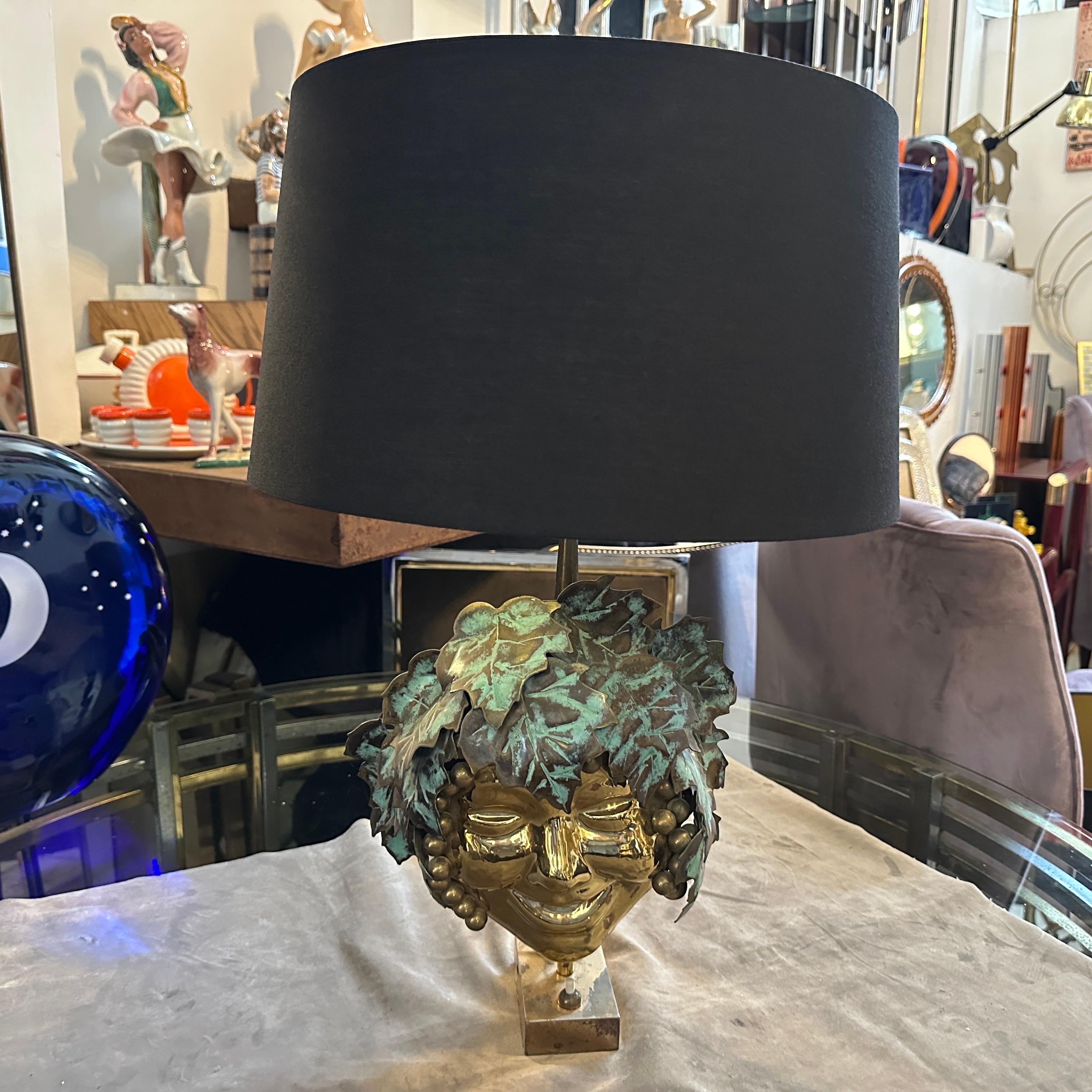 Lámpara de mesa Bacchus italiana de latón, moderna de mediados de siglo, años 70 en venta 8