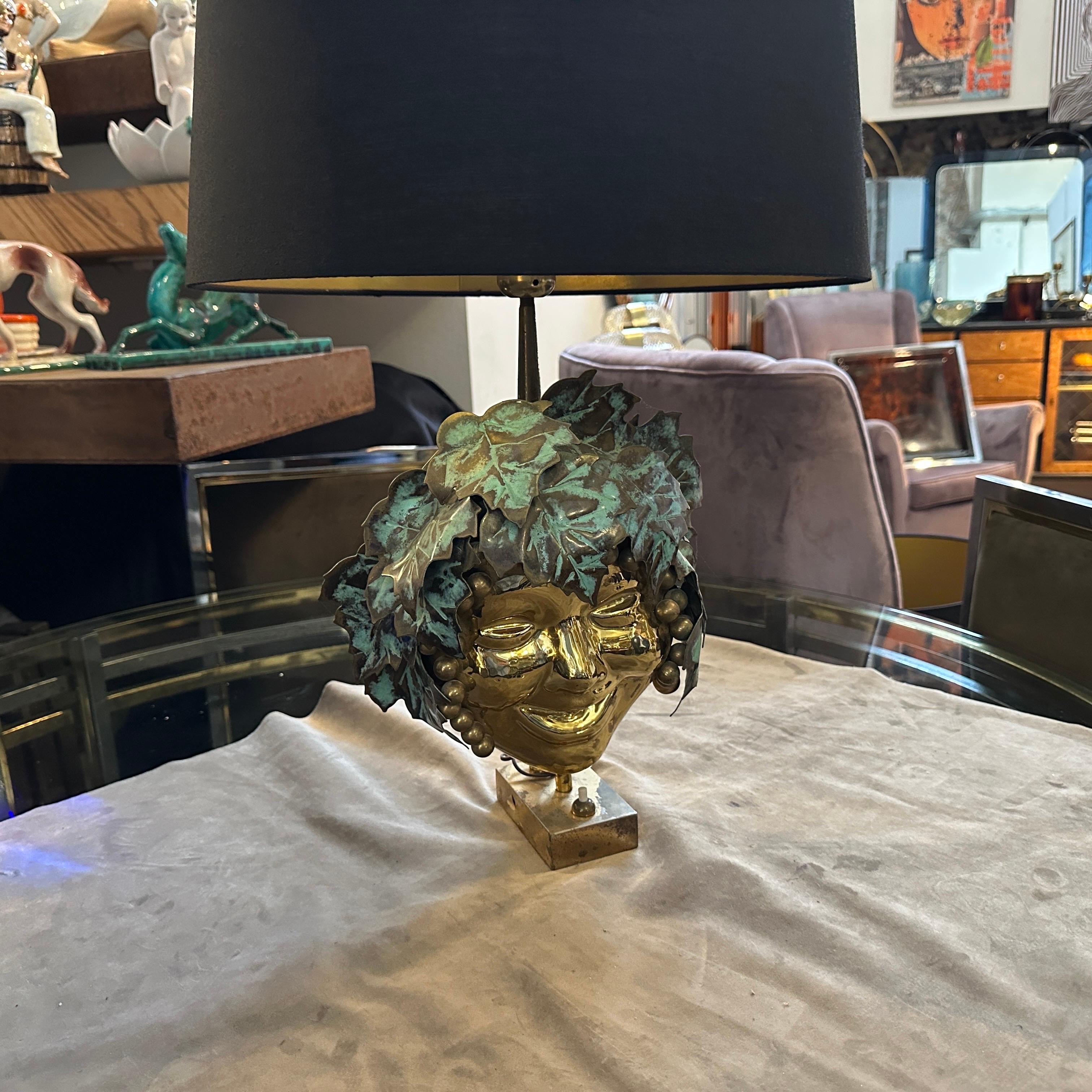 Lámpara de mesa Bacchus italiana de latón, moderna de mediados de siglo, años 70 en venta 10