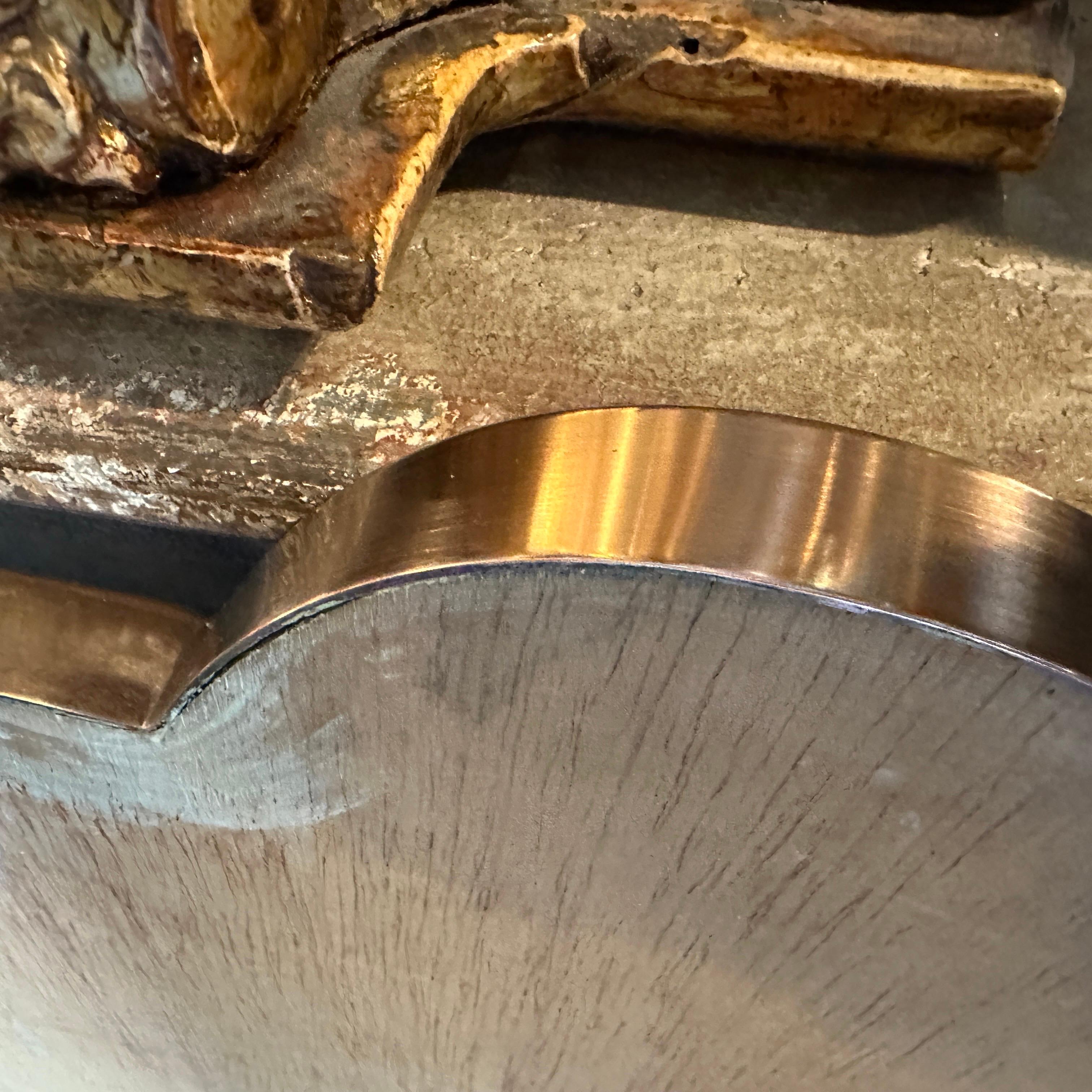 Espejo de pared italiano de latón macizo estilo Gio Ponti de mediados de siglo XX en Bueno estado para la venta en Aci Castello, IT