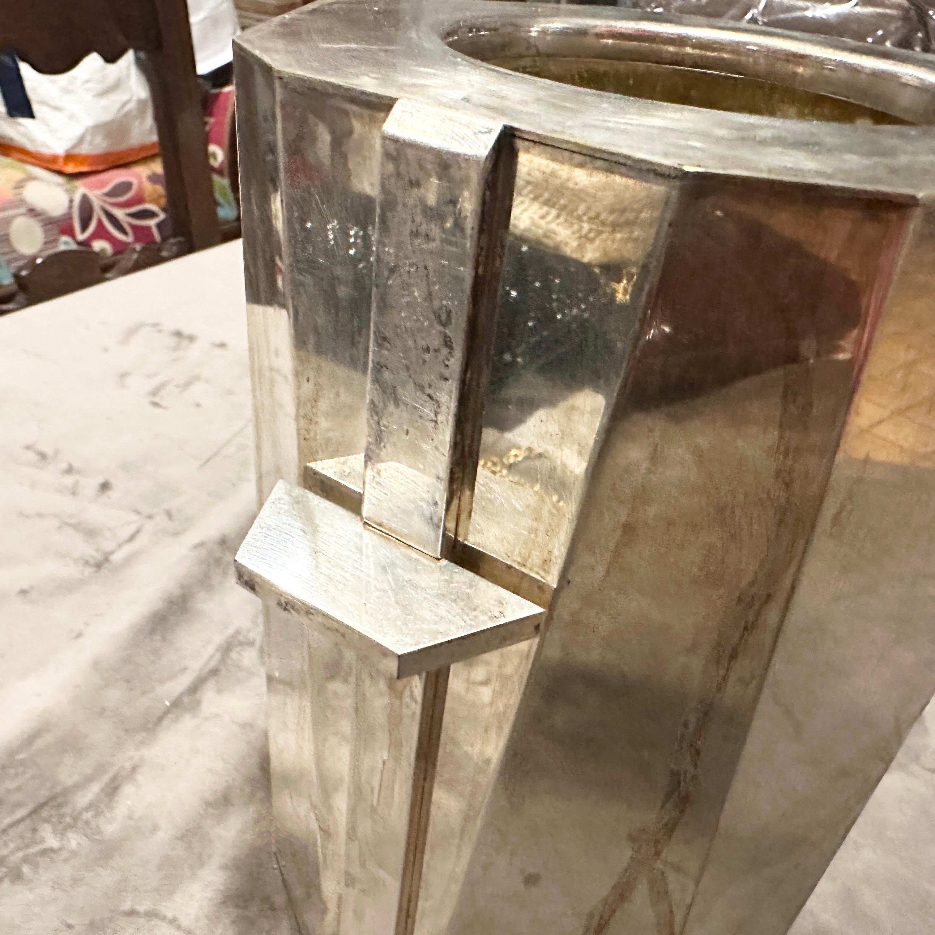 Eine hohe Qualität 1940er Jahre Art Deco versilbert italienischen Weinkühler im Angebot 4