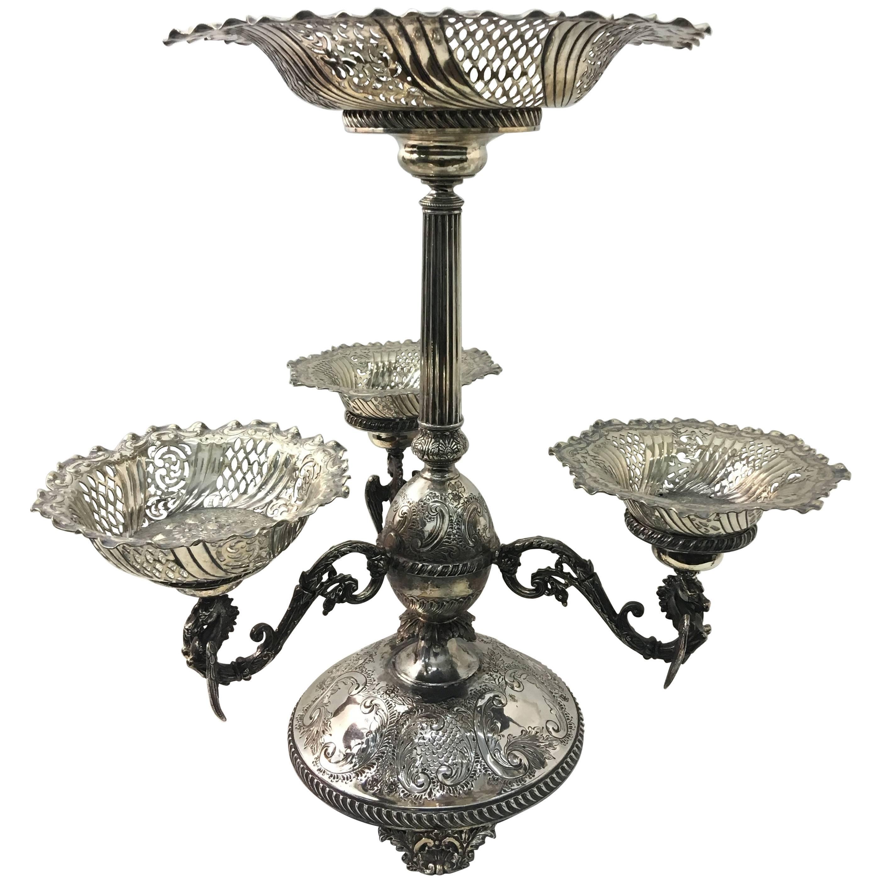 English Victorian Epergne by Mappin & Webb, circa 1870