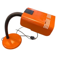 1970s Space Age Orange and Black Italian Desk Lamp by Targetti Sankey