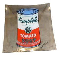 Vide-poche carrée Rosenthal Campbell Soup Glass des années 1990 conçue par Andy Warhol