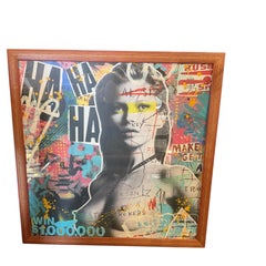Kate Moss, A Street Art Mixed Media on Paper, embellished by hand by Airoh