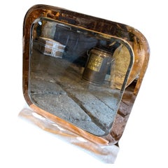 Espejo de Pared Cuadrado de Cristal Rosa y Transparente de la Era Espacial de los 70 por Lupi Cristal Luxor