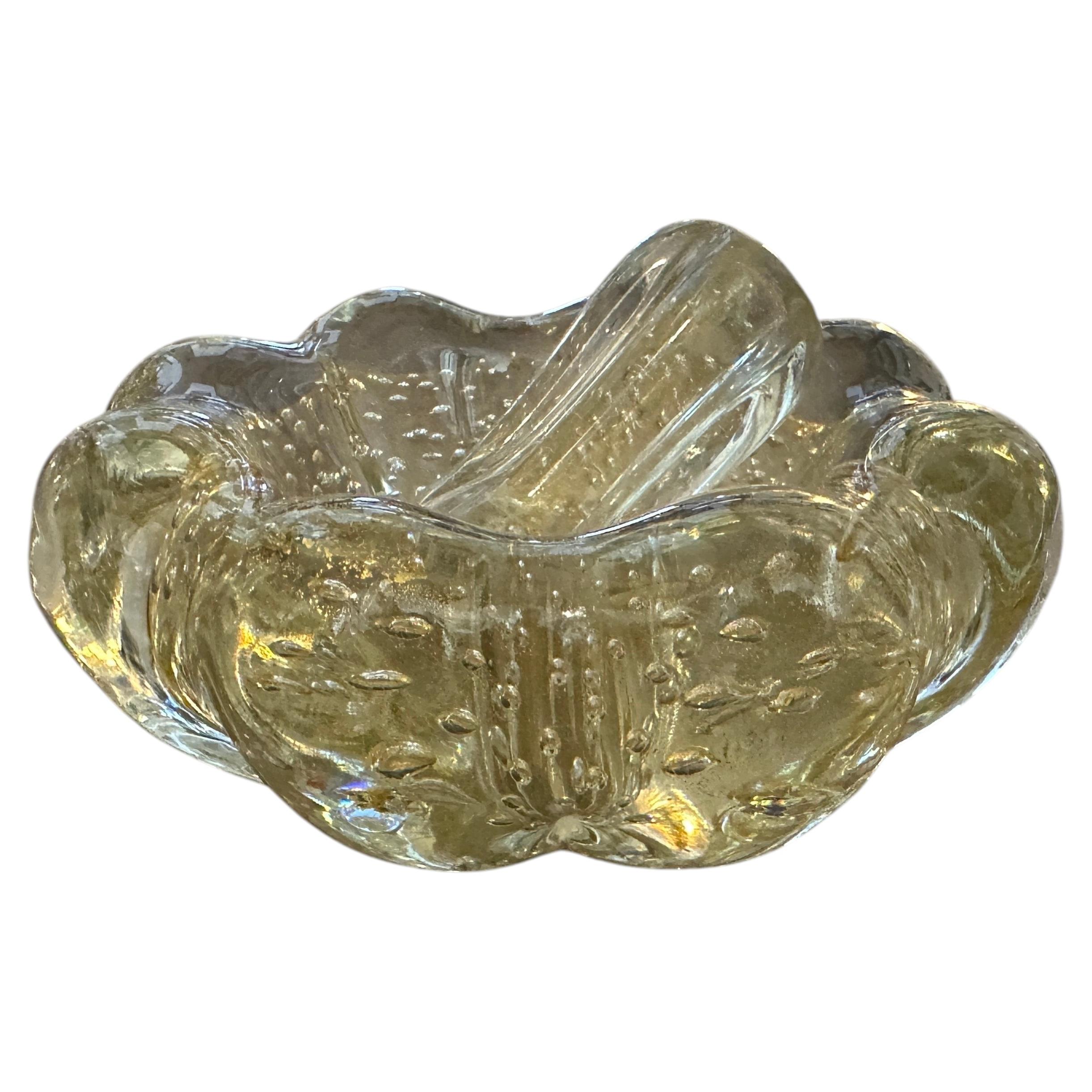 1960s Mid-Century Modern Bullicante Murano Glass Ashtray by Barovier For Sale