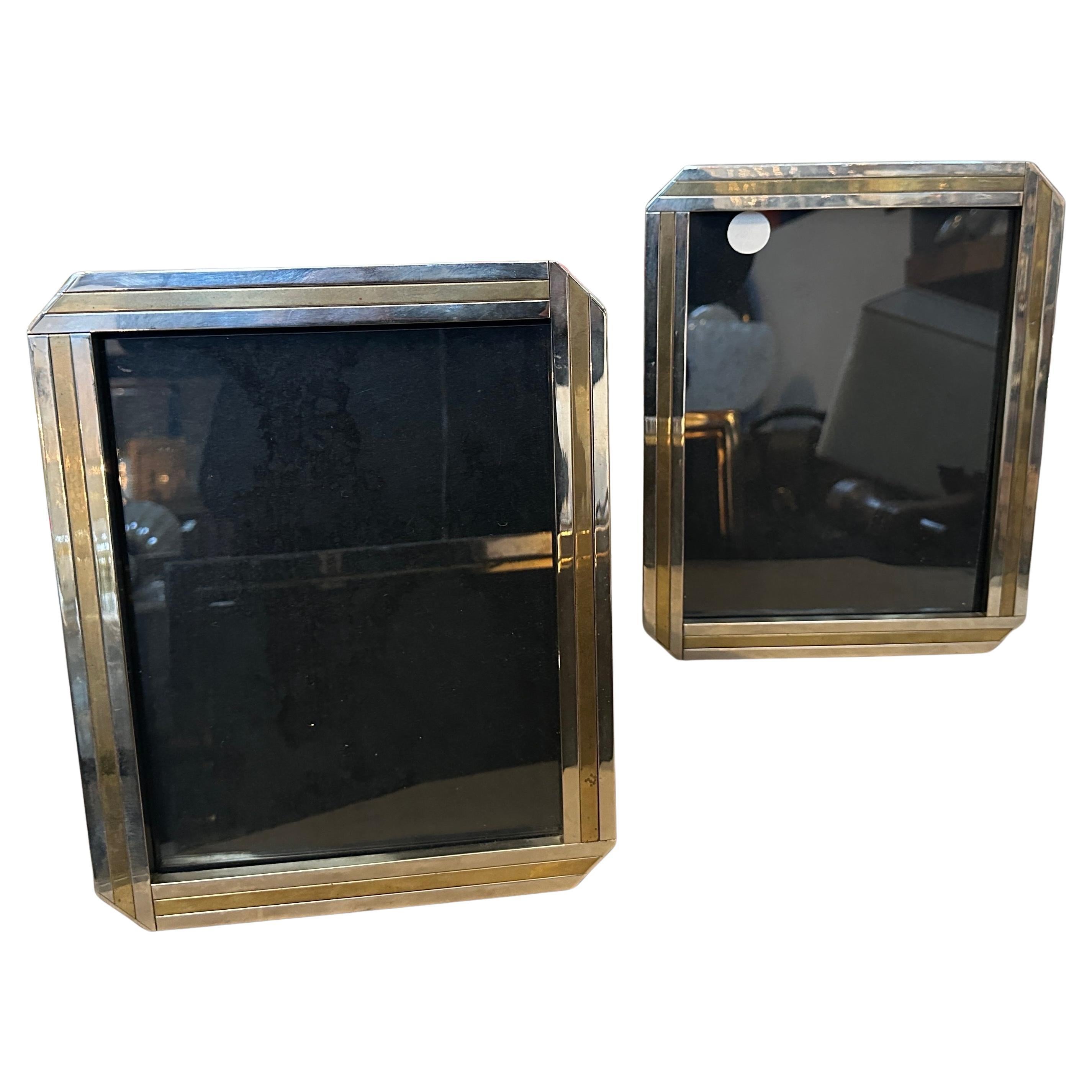 Two 1970s Willy Rizzo Style Mid-century Modern Silver Plated Picture Frames For Sale