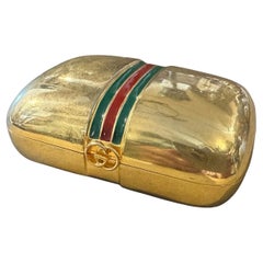 A 1980s Modern Gilt Brass and Lacquer Luxury Box by Gucci