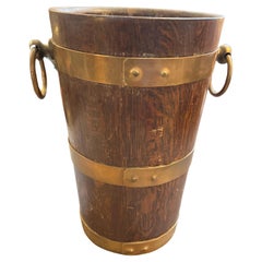 Französischer Weinkühler aus Eichenholz und Kupfer von Geraud Lafitte, Art Deco 1940