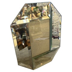 Cadre octogonal italien en verre et miroir des années 1970