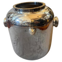 1970s Mid-Century Modern Silver plate and Brass Luxury Wine Cooler by Cesa 1882