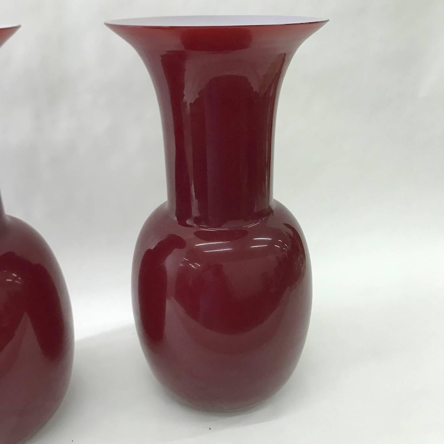Pair of Murano Glass Vases, Toso 2001  In Excellent Condition In Aci Castello, IT