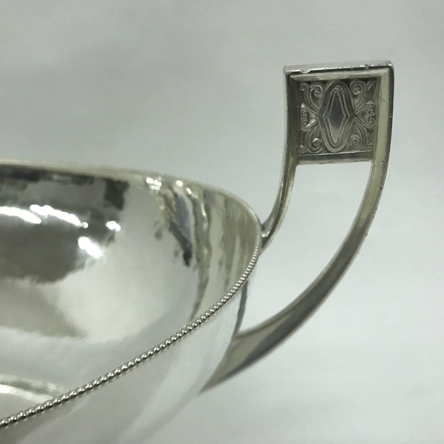 Hammered W.M.F. Bowl in Silver Plate, Secessionist Style