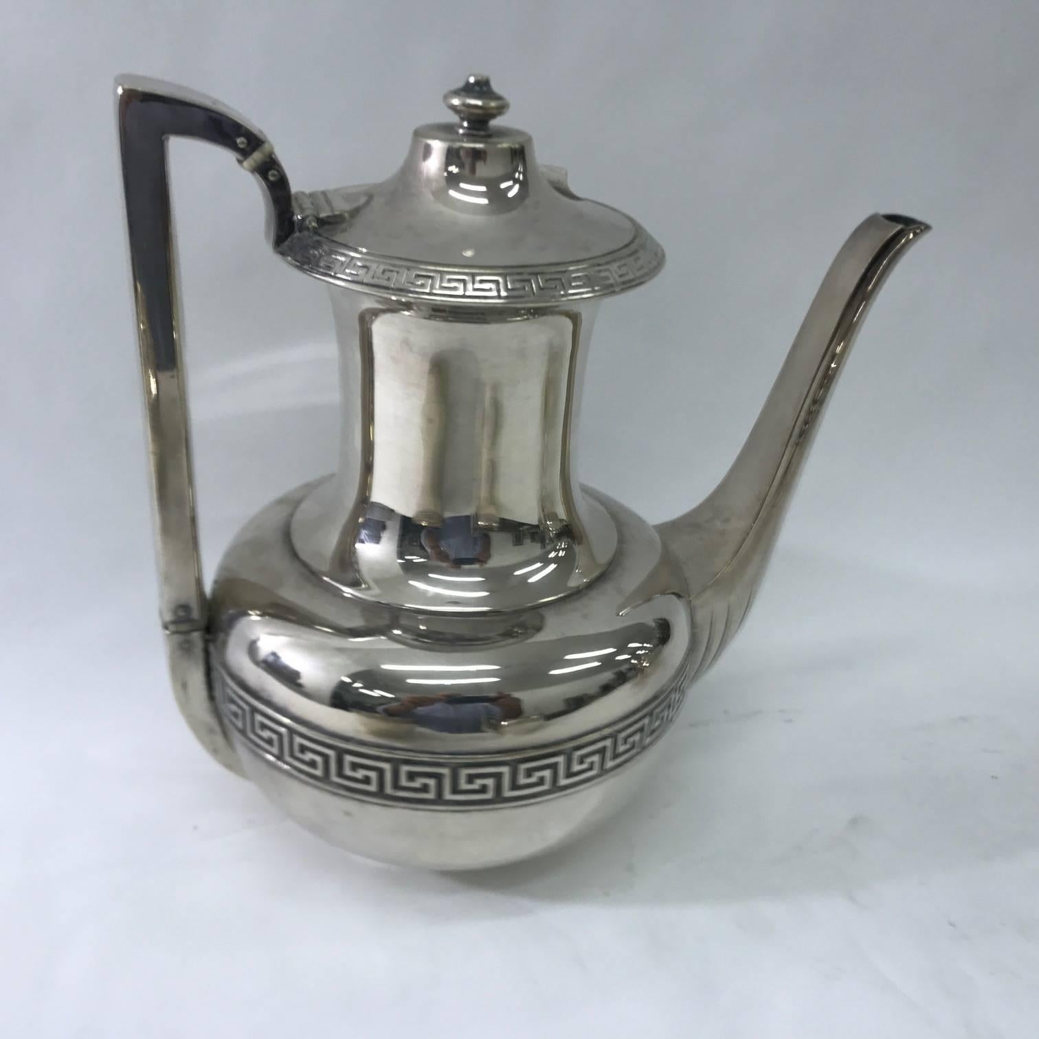 20th Century Gorham New York Silver Plated Art Deco American Tea Set circa 1940