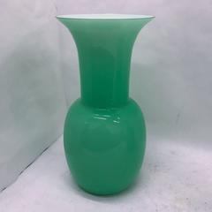 Aureliano Toso Pair of Italian green Murano Glass Vases 2001