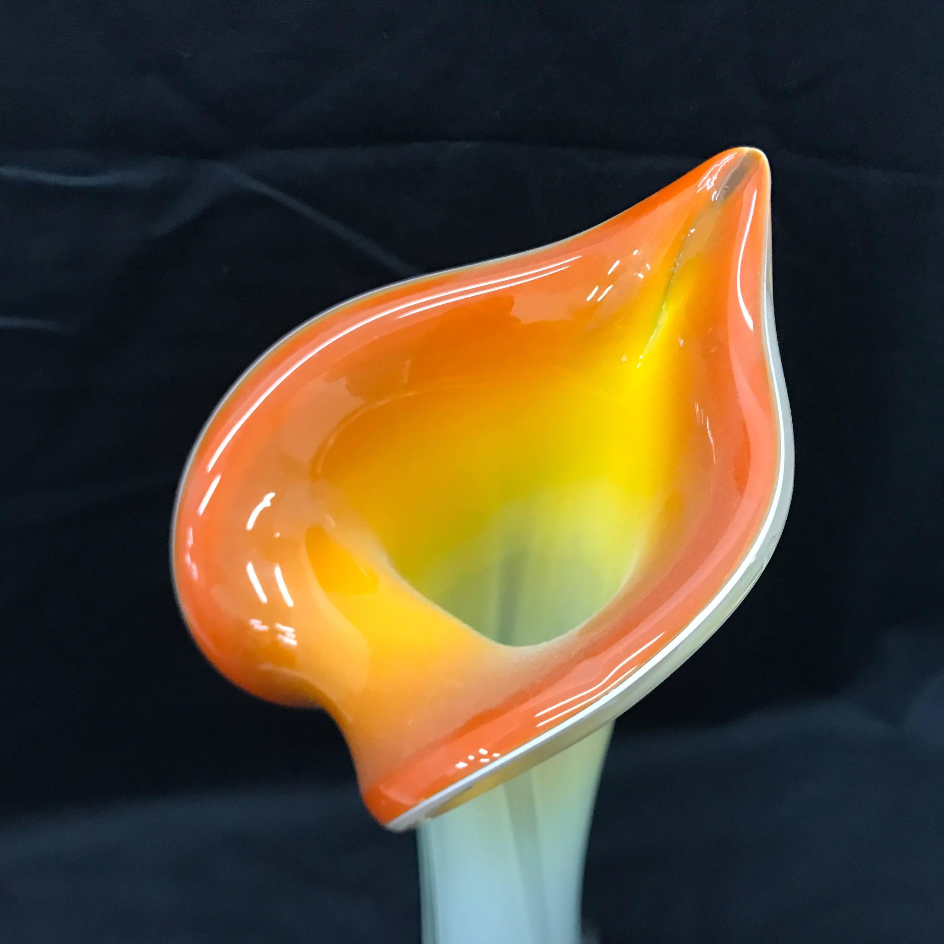 Particular Murano glass vase made in 1970s in perfect conditions.