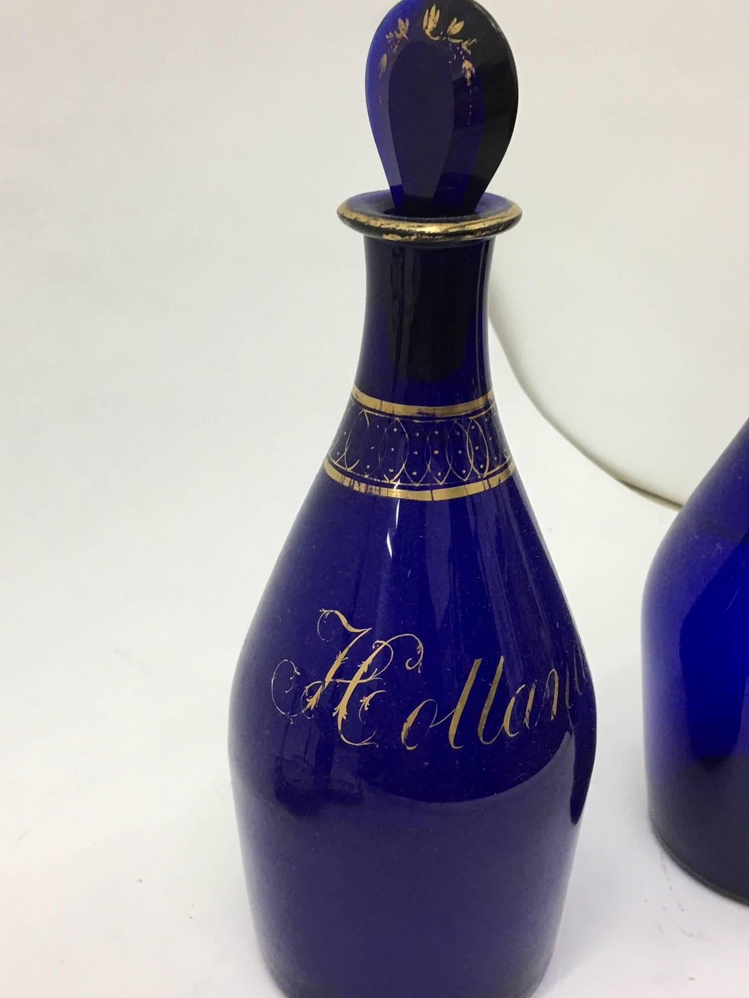 liquor in a blue bottle