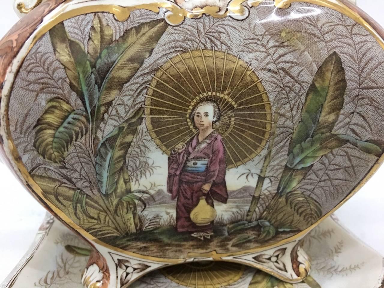 Late 19th Century Victorian Ceramic Teapot 1894 the Geisha