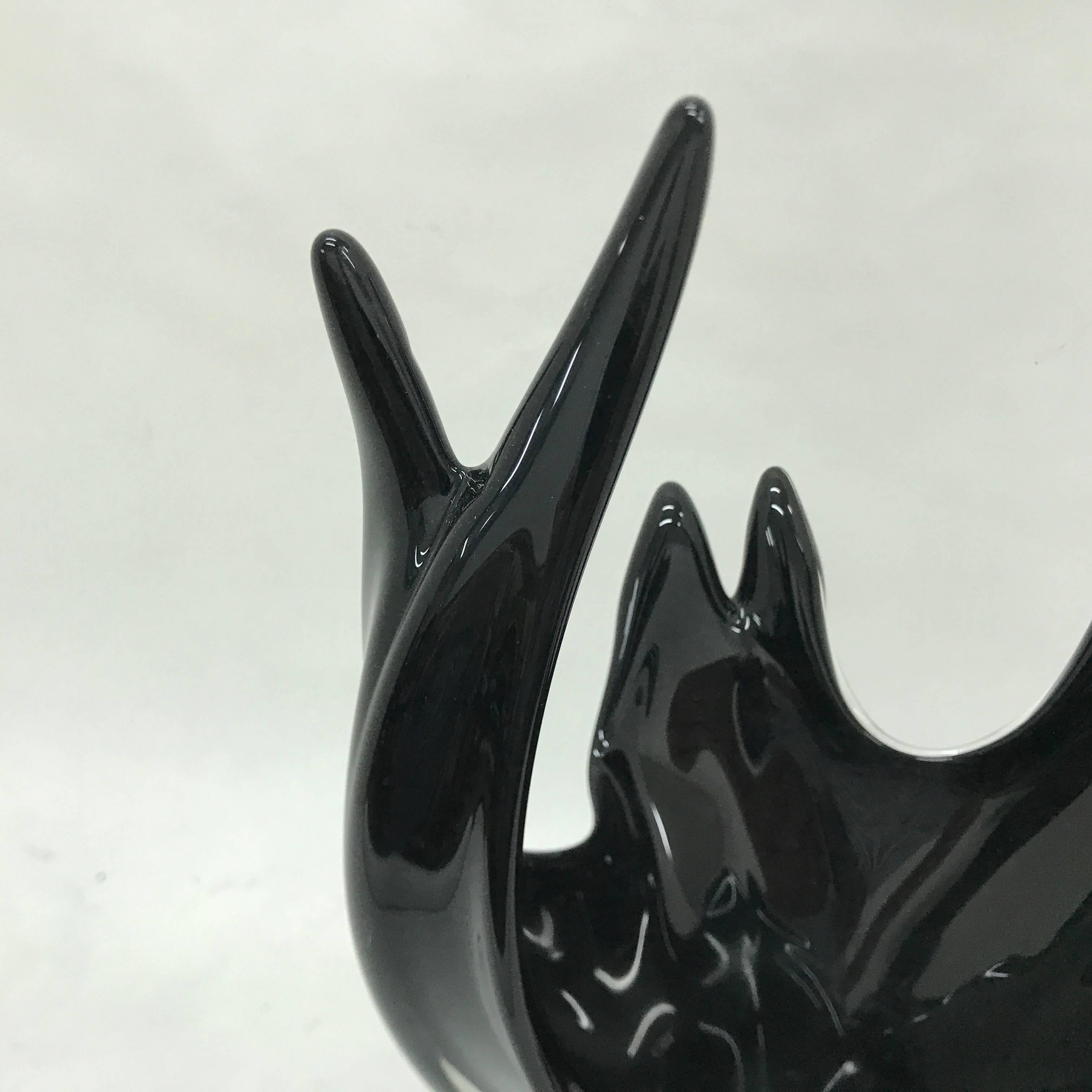 Late 20th Century Mid-Century Modern black Murano Glass Italian Centerpiece, circa 1970