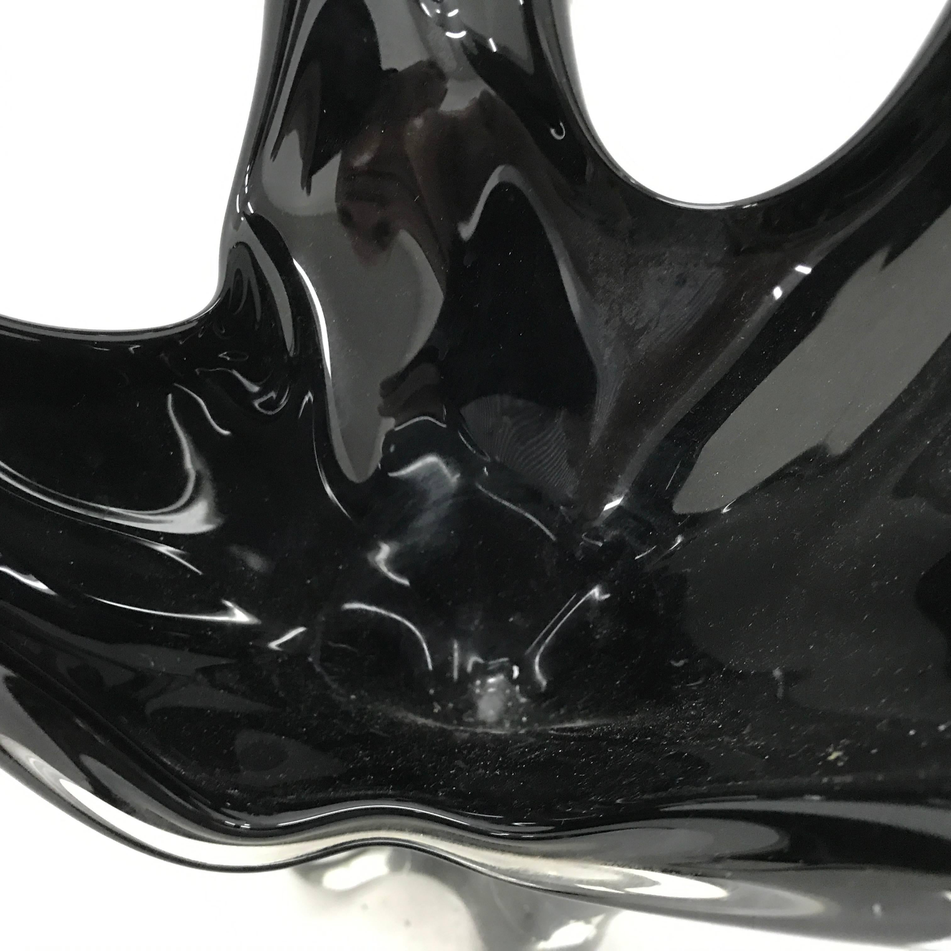 Mid-Century Modern black Murano Glass Italian Centerpiece, circa 1970 5