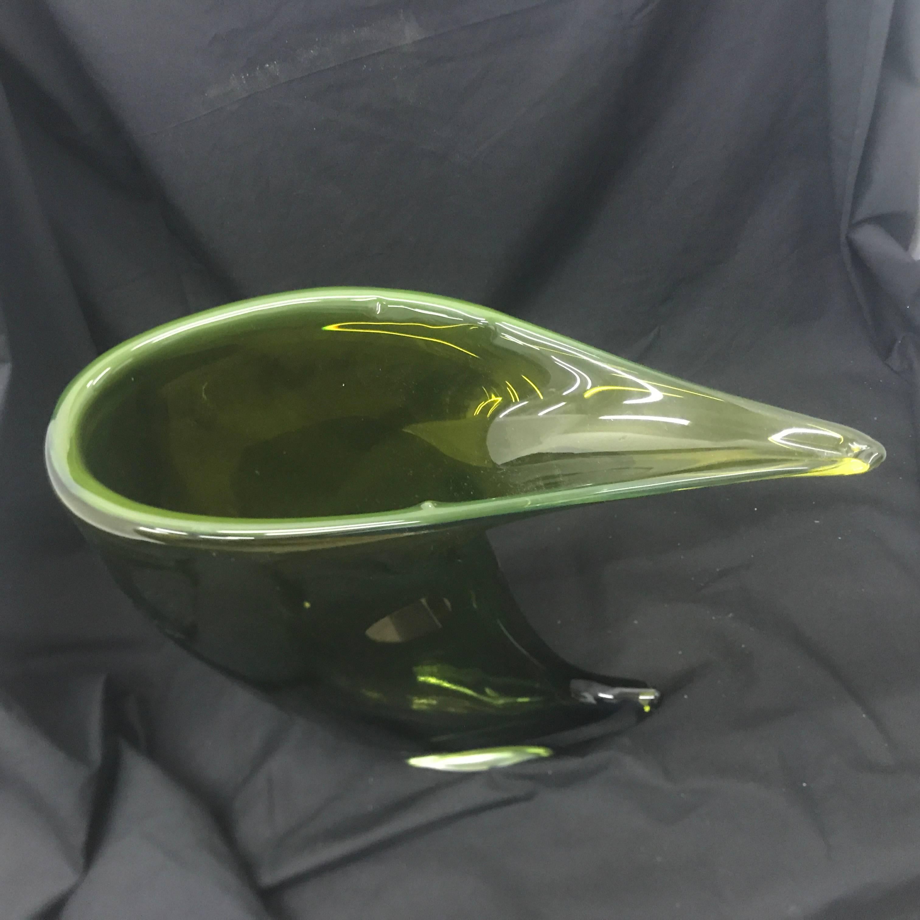 Modern Unique Green Murano Glass Vase Made by Formia, circa 1990