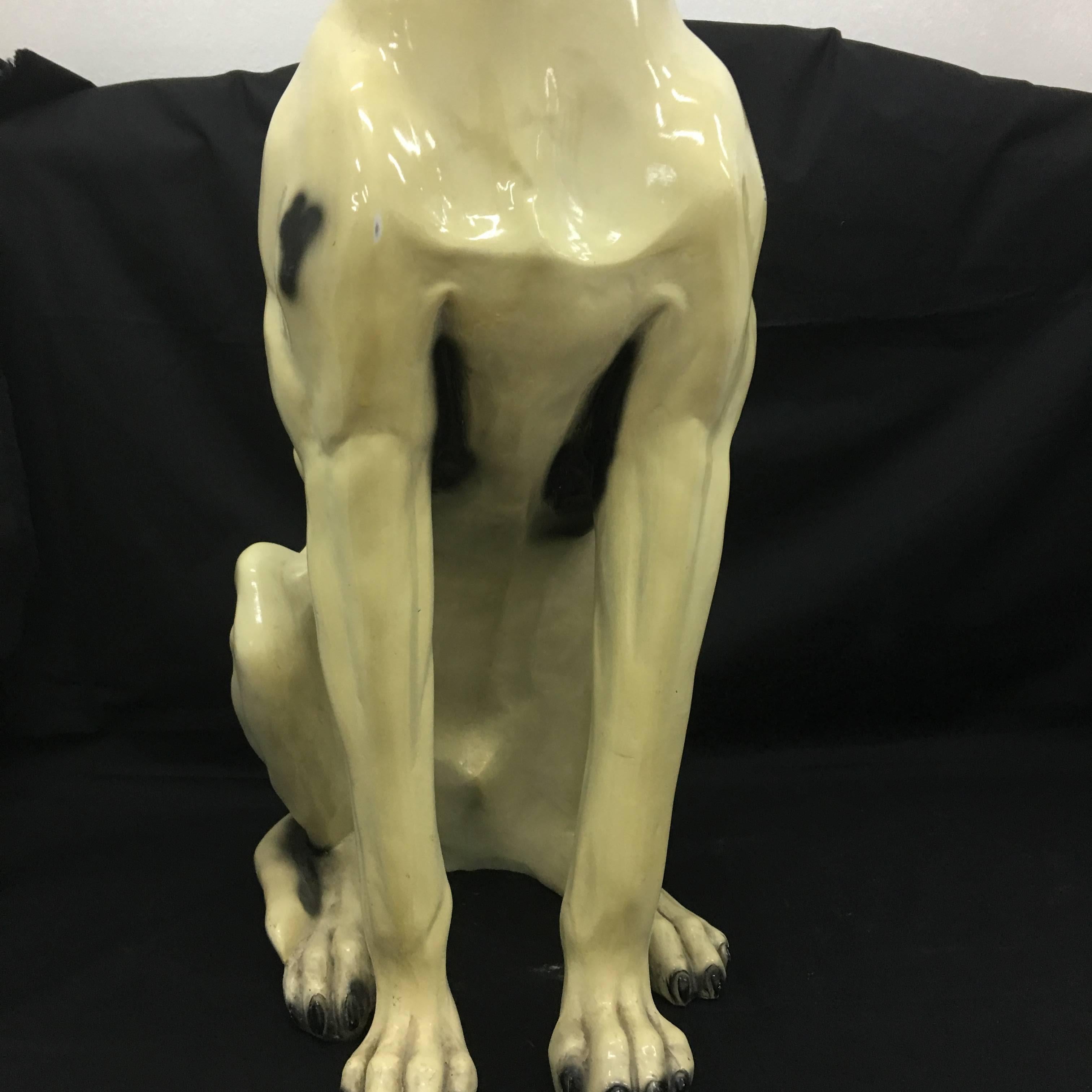 Italian Art Deco Ceramic Dog, circa 1930 1