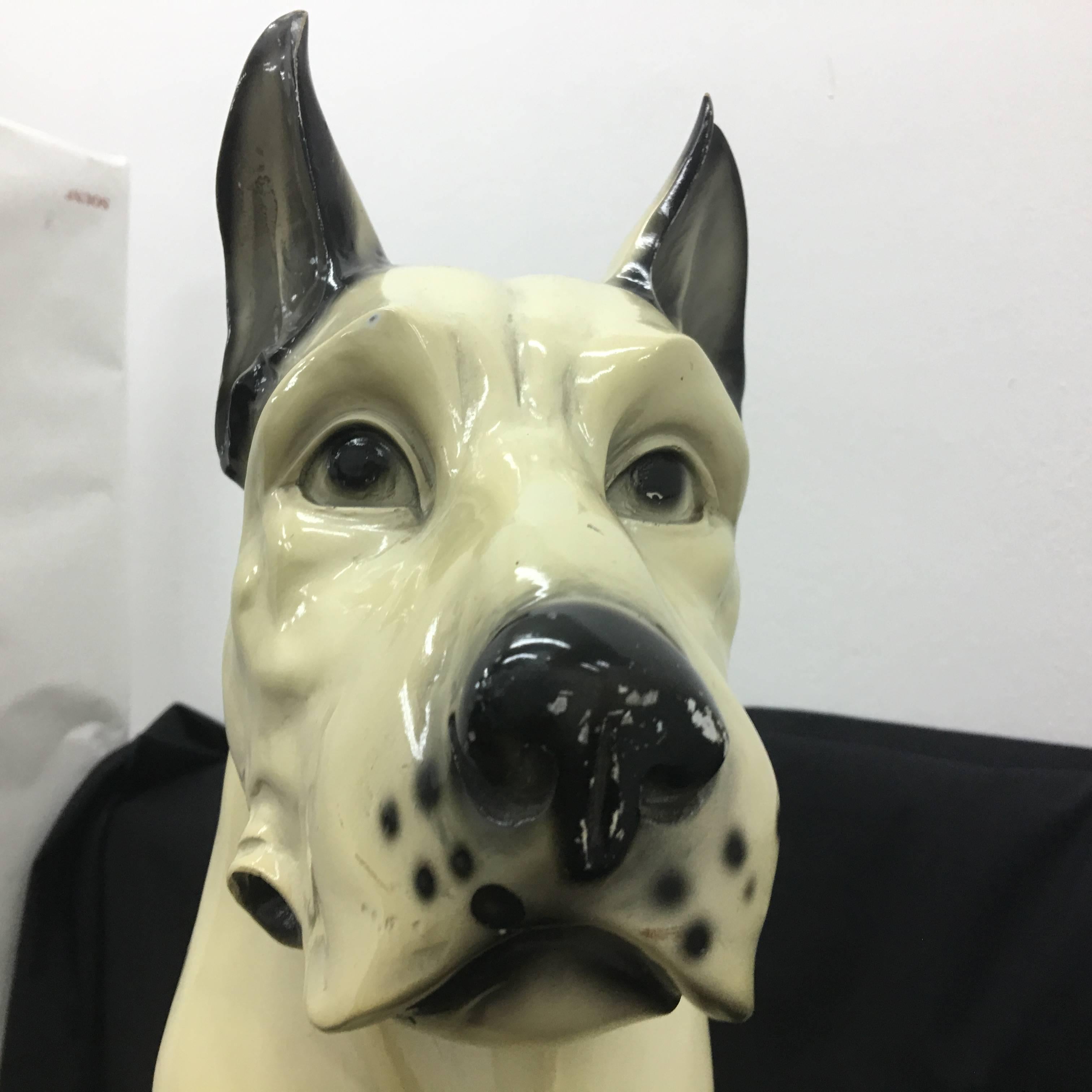 Italian Art Deco Ceramic Dog, circa 1930 In Good Condition In Aci Castello, IT