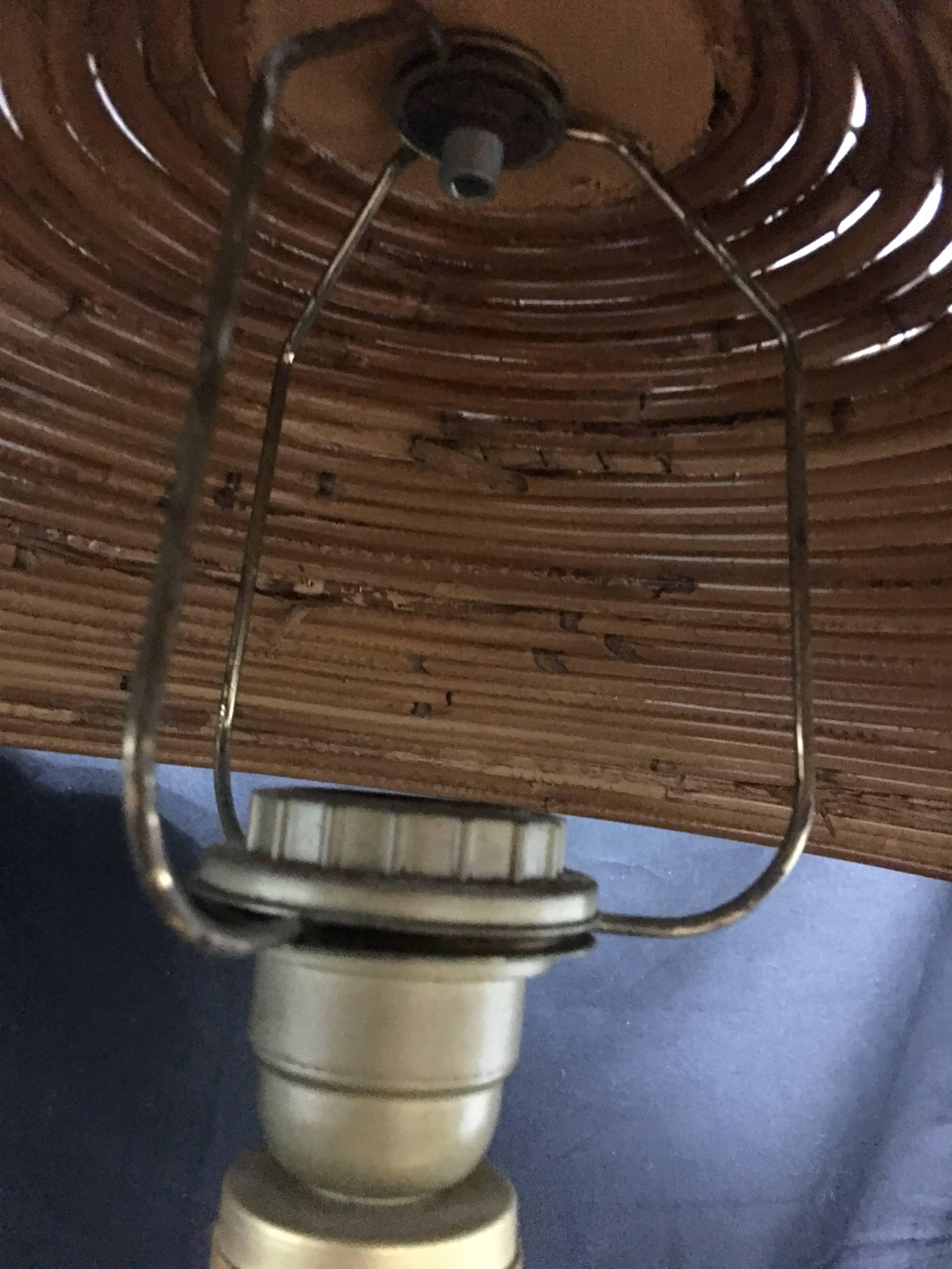Italian brass and Bamboo Table Lamp, circa 1970 1