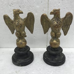 Pair of Wood Neoclassical Roman Eagles, Italy, circa 1930