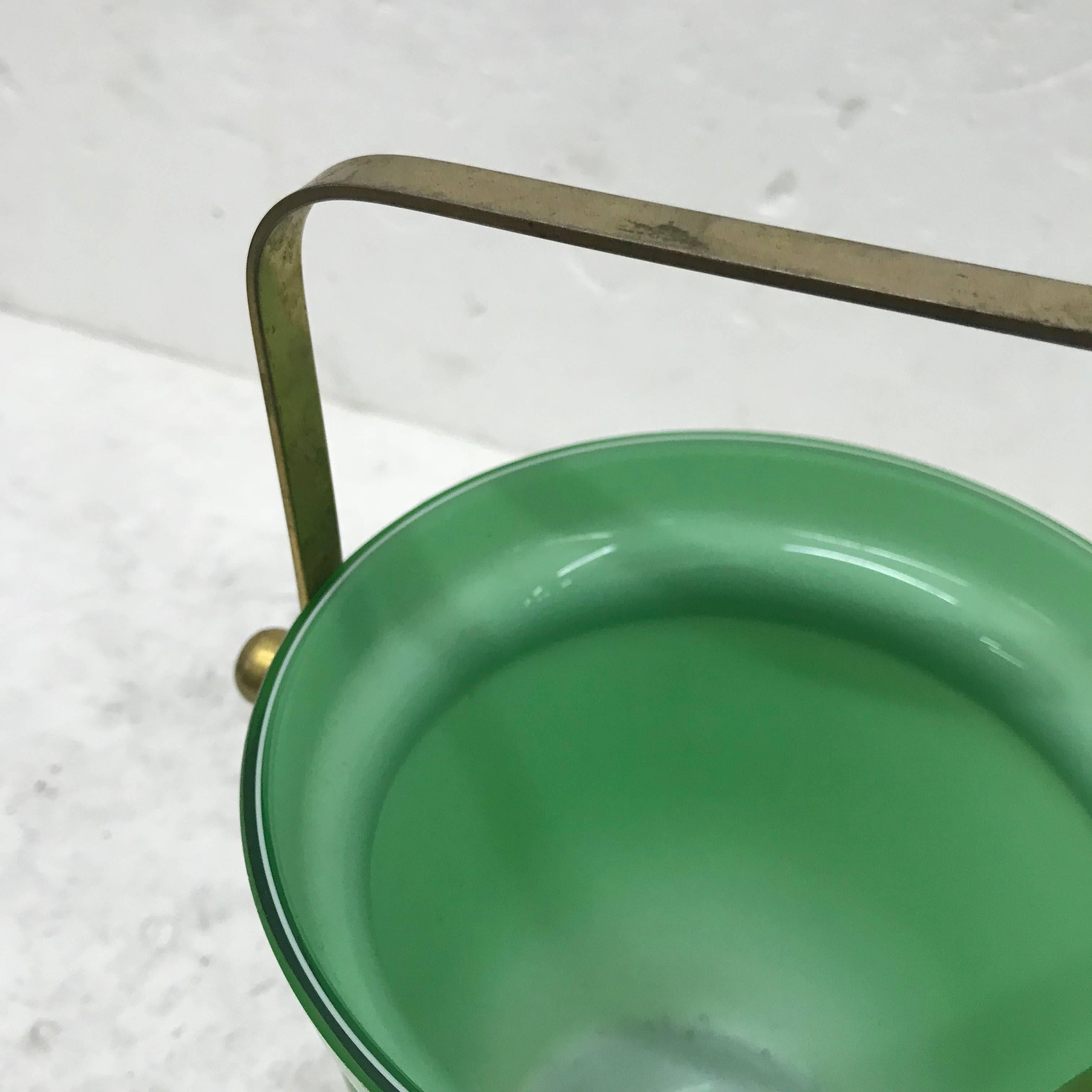 Italian Mid-Century Modern Opaline Ice Bucket In Good Condition In Aci Castello, IT