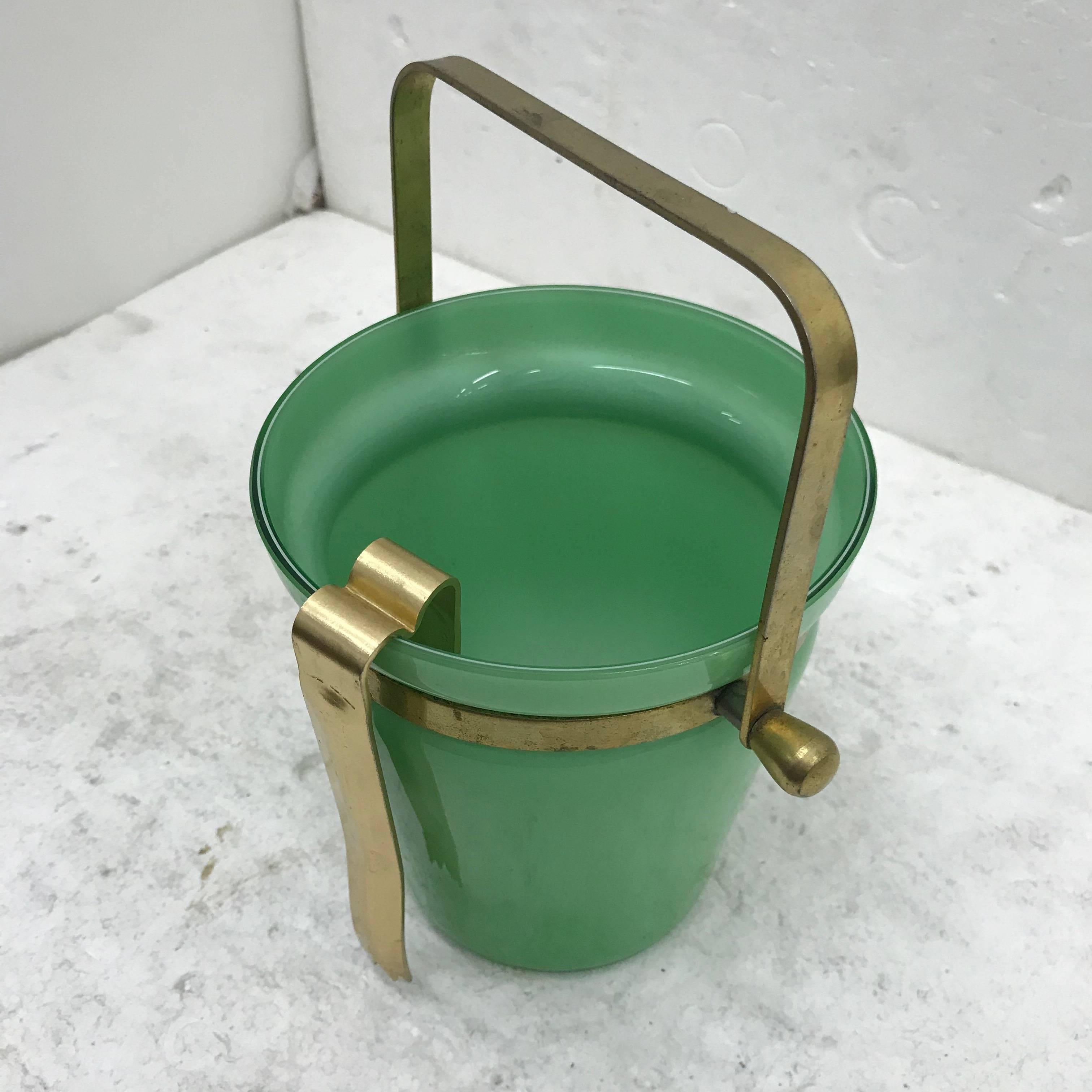 Italian Mid-Century Modern Opaline Ice Bucket 1