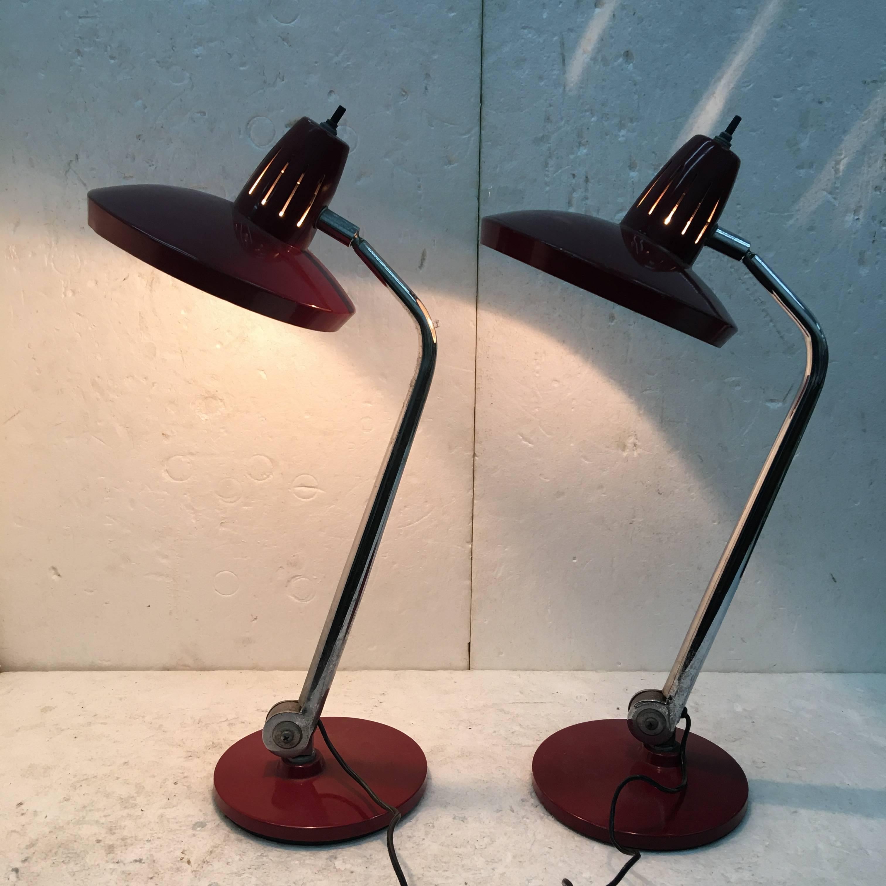 Two Industrial Table Lamps by Fase, circa 1960 4