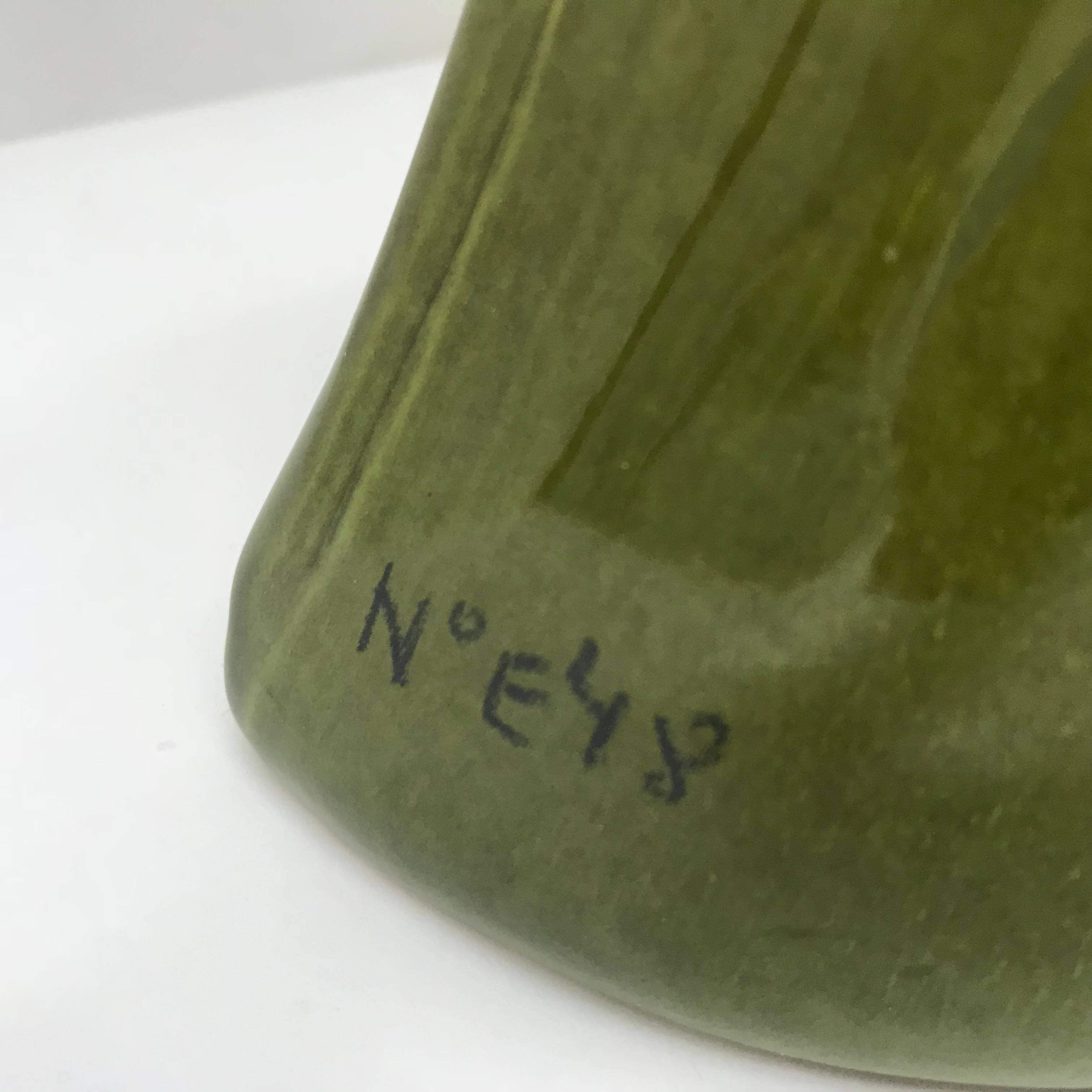 20th Century Art Deco Green Ceramic Vase, circa 1940