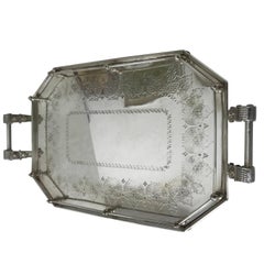 English Silver Plated Tray by Walker & Hall, circa 1870