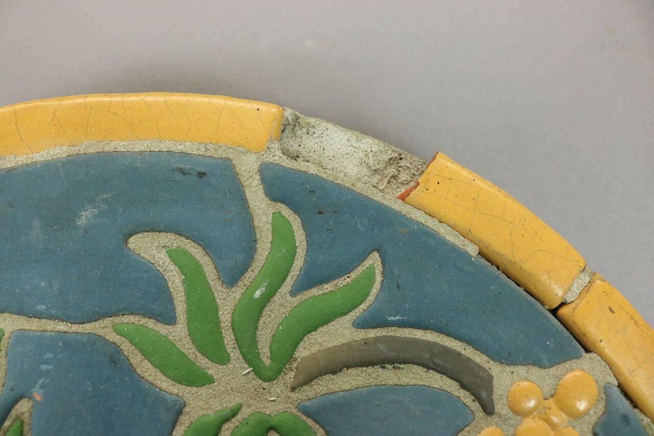 Painted Henry Mercer Moravian Pottery & Tile Works Terra Cotta Plaque Silva Vocat