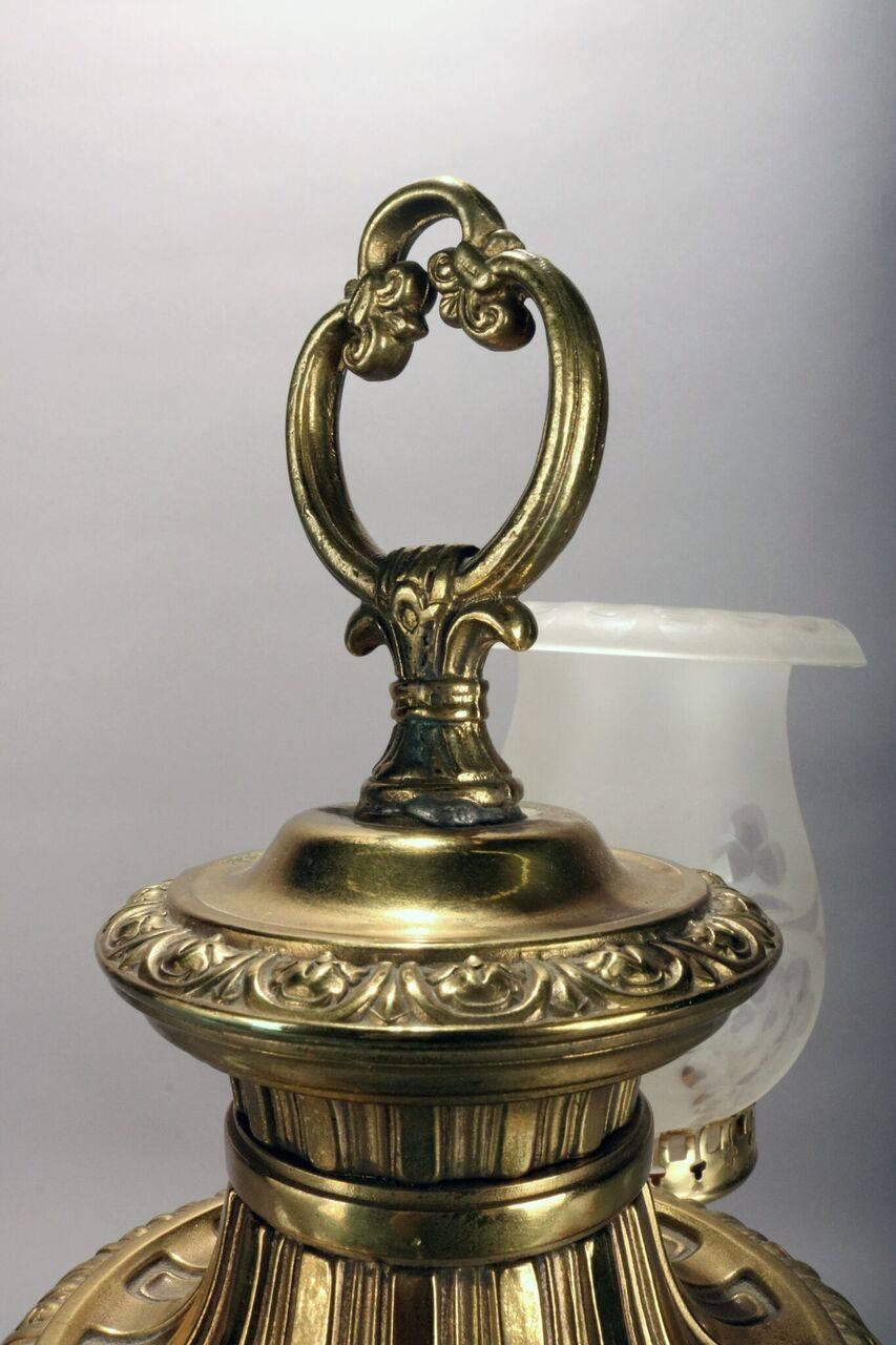 American Bronze Electrified Double Astral Argand Lamp by Baldwin Gardiner, circa 1840