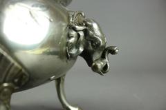 Stoddart & Co Phila, Silver Plate Tureen with Elephant Handles and Hoof Feet