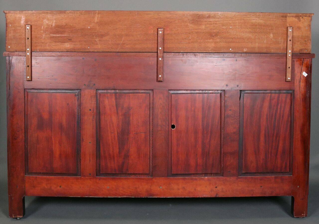 19th Century Antique 2nd Empire Flame Mahogany Classical Sideboard, circa 1890