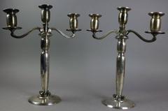 Pair of International Sterling Silver Danish Modern Candelabra, circa 1940